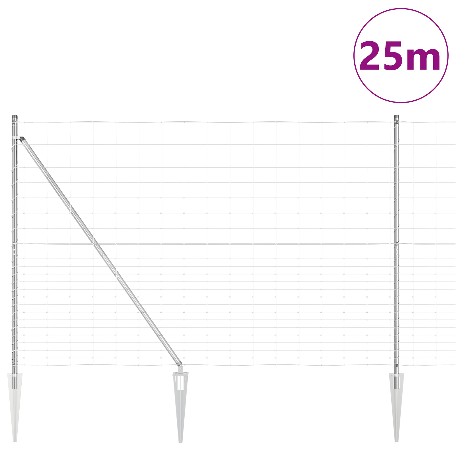 Field Fence 1.6x25 m Galvanised Steel - Image 3