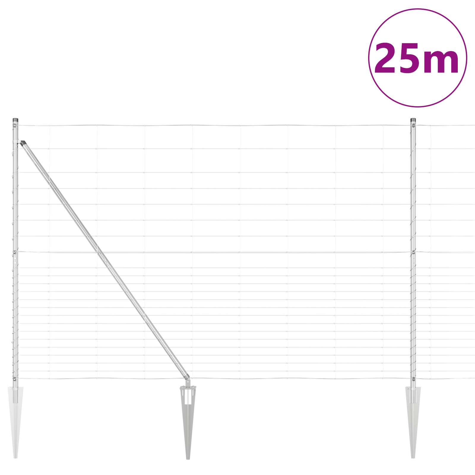 Field Fence 1.6x25 m Galvanised Steel - Image 3