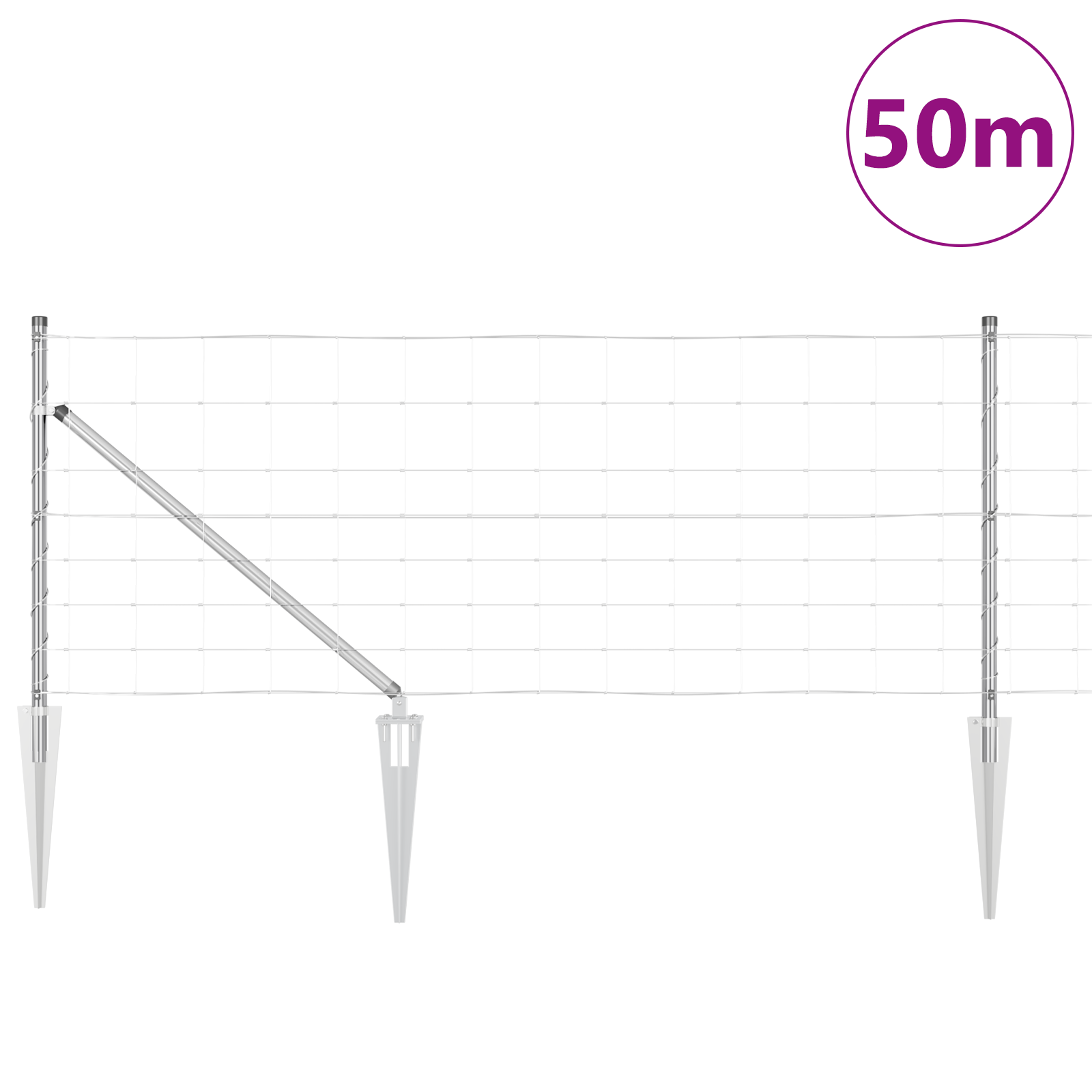 Field Fence 0.8x50 m Galvanised Steel - Image 3