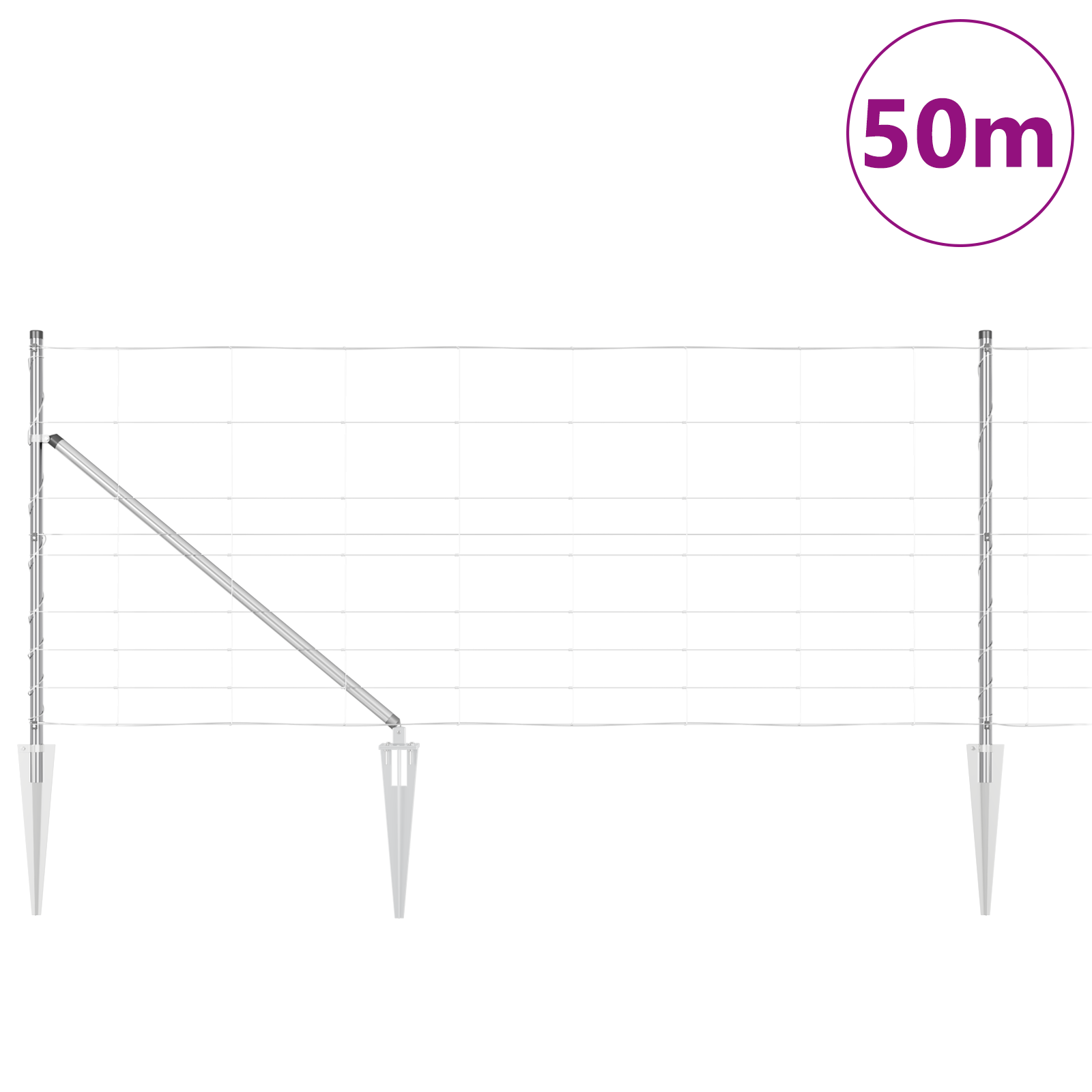 Field Fence 1x50 m Galvanised Steel - Image 3