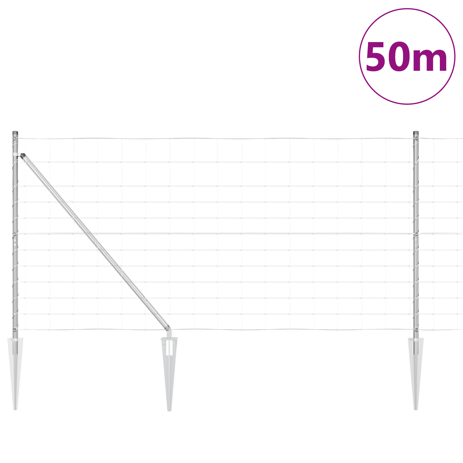 Field Fence 1.2x50 m Galvanised Steel - Image 3