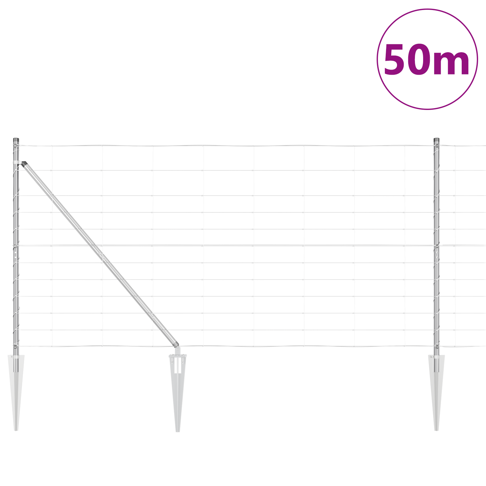 Field Fence 1.2x50 m Galvanised Steel - Image 3