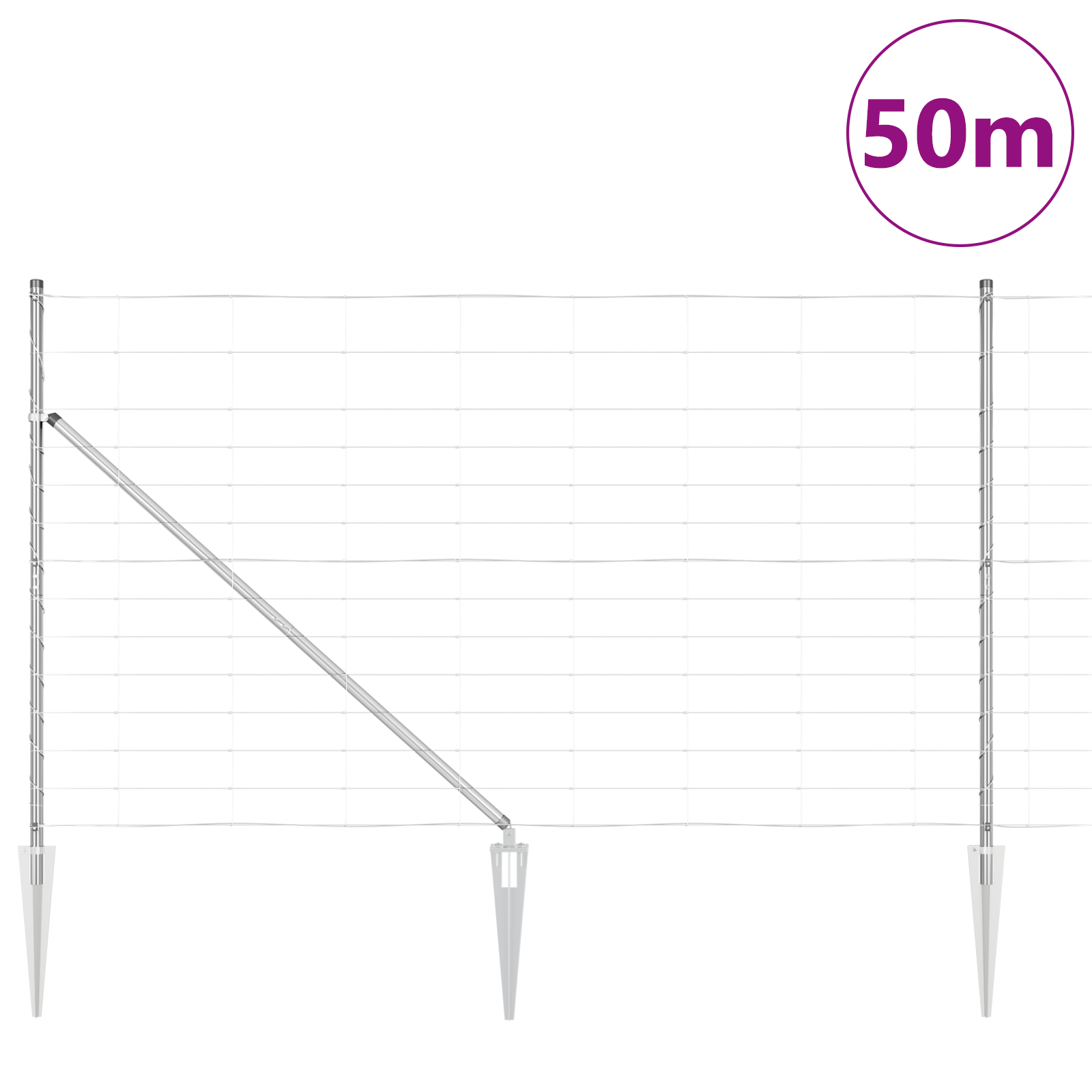 Field Fence 1.4x50 m Galvanised Steel - Image 3