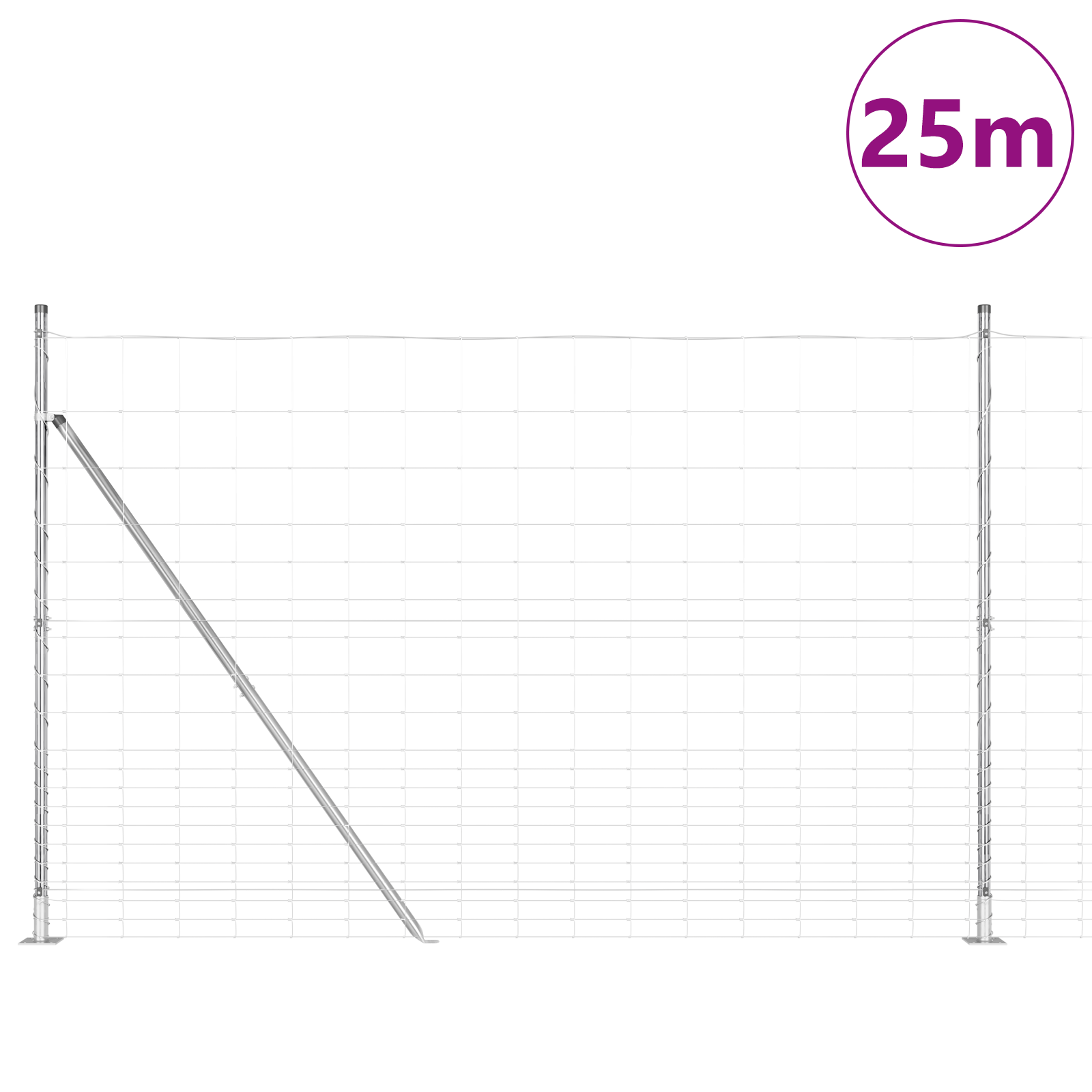 Field Fence 1.6x25 m Galvanised Steel - Image 3