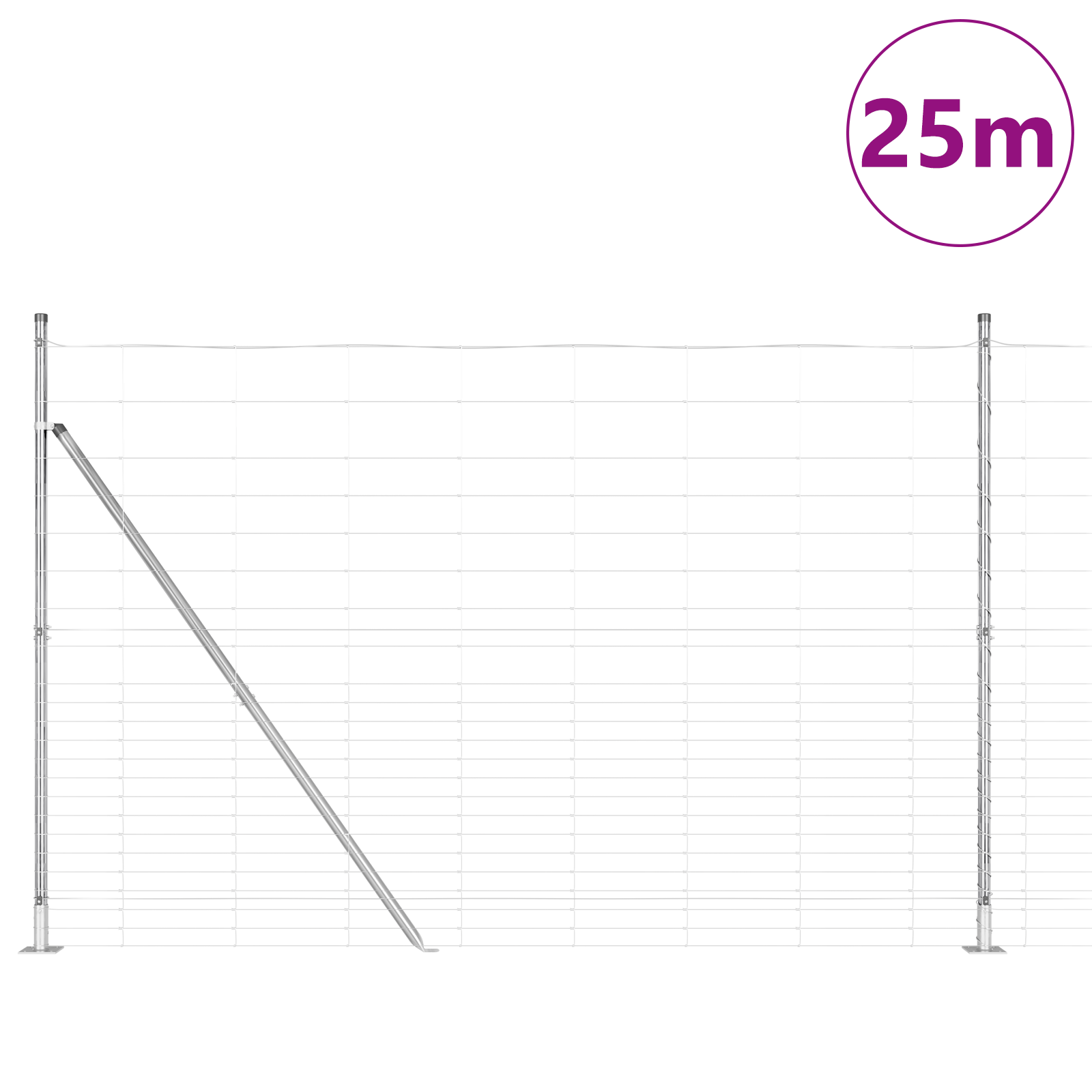 Field Fence 1.6x25 m Galvanised Steel - Image 3