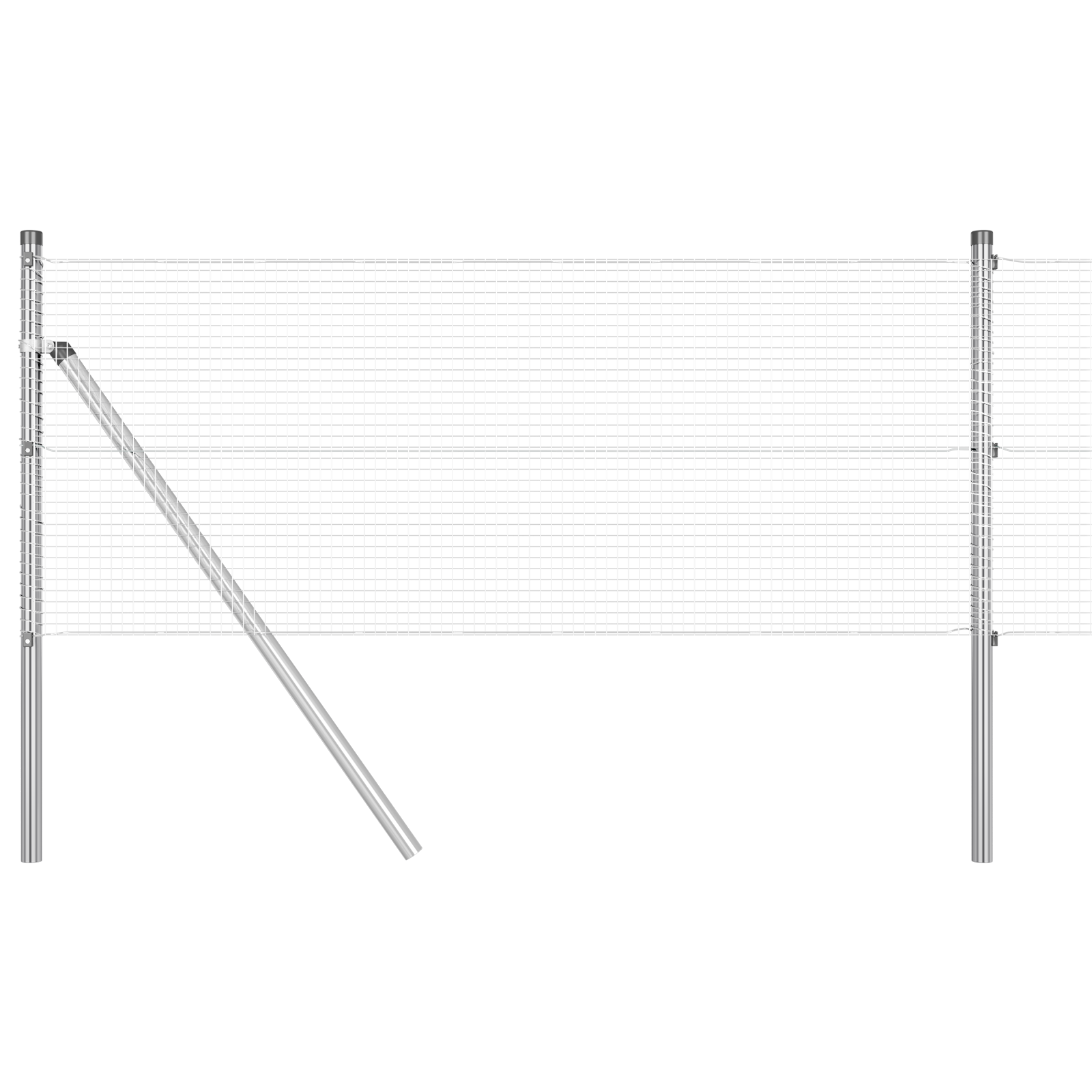 Welded Wire Fence with 7 Posts 0.4x10 m Galvanised Steel - Image 2