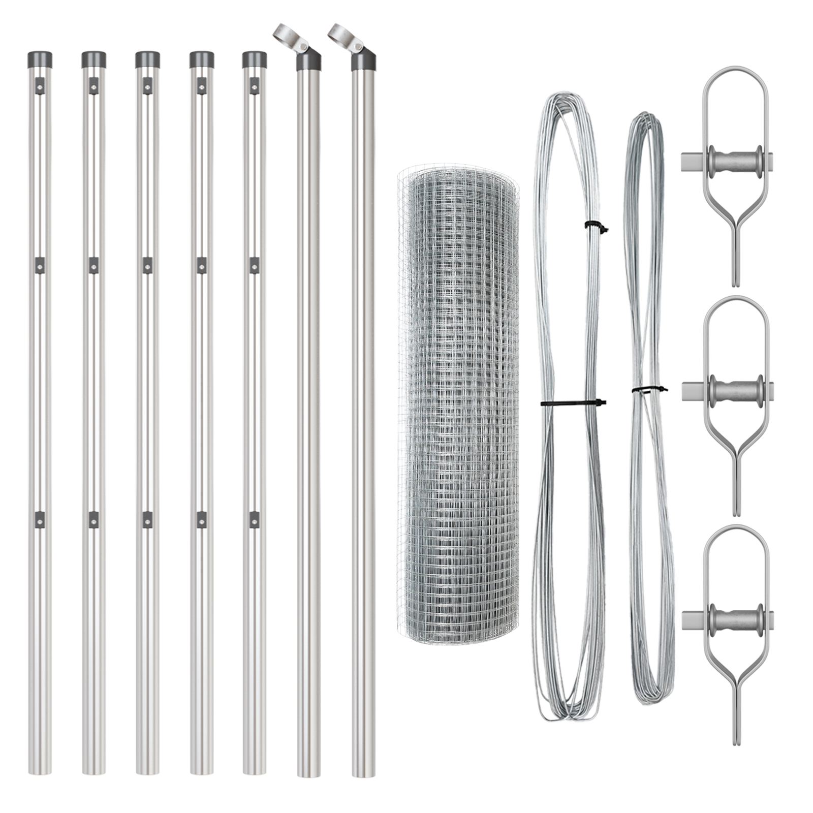 Welded Wire Fence with 7 Posts 0.6x10 m Galvanised Steel - Image 4