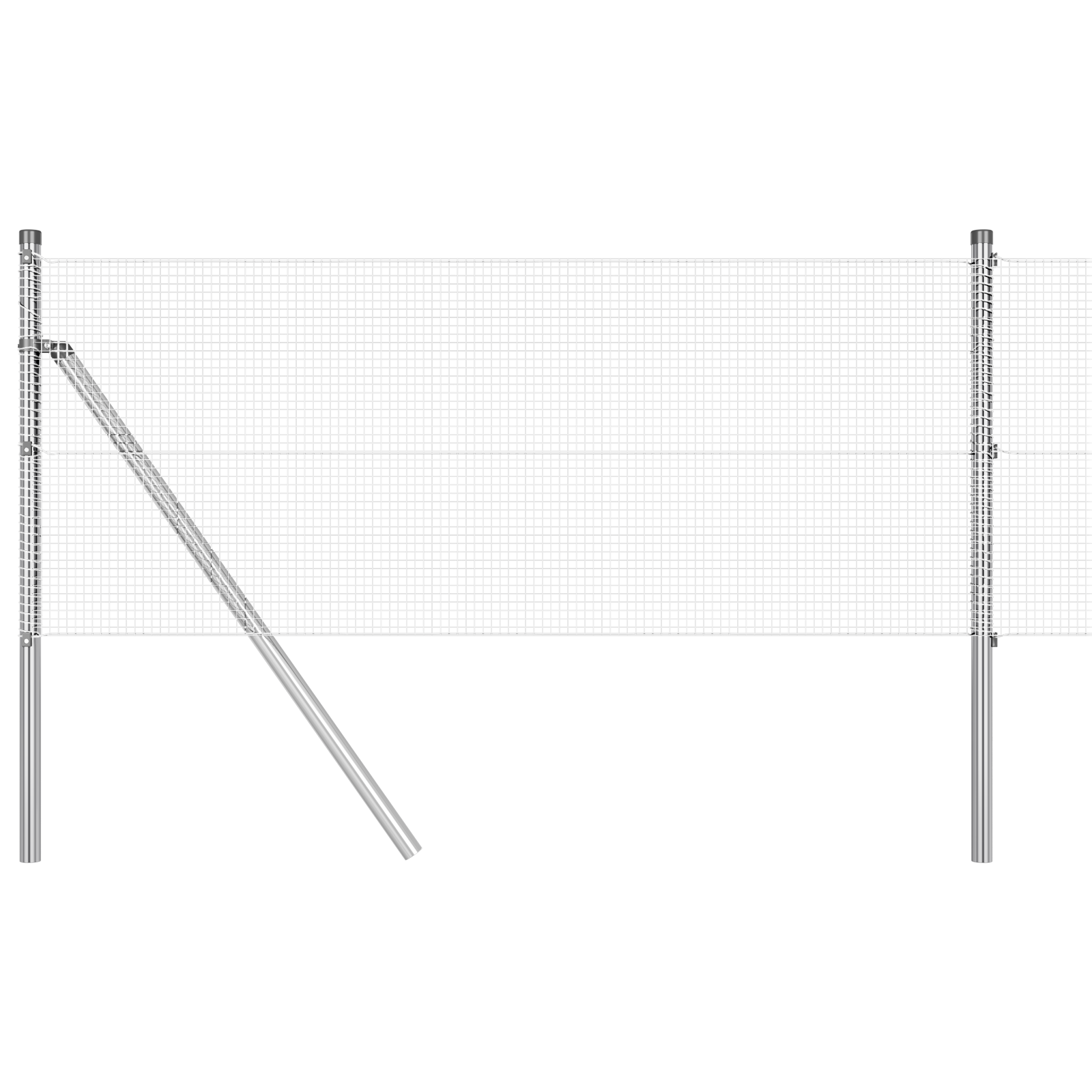 Welded Wire Fence with 7 Posts 0.6x10 m Galvanised Steel - Image 2