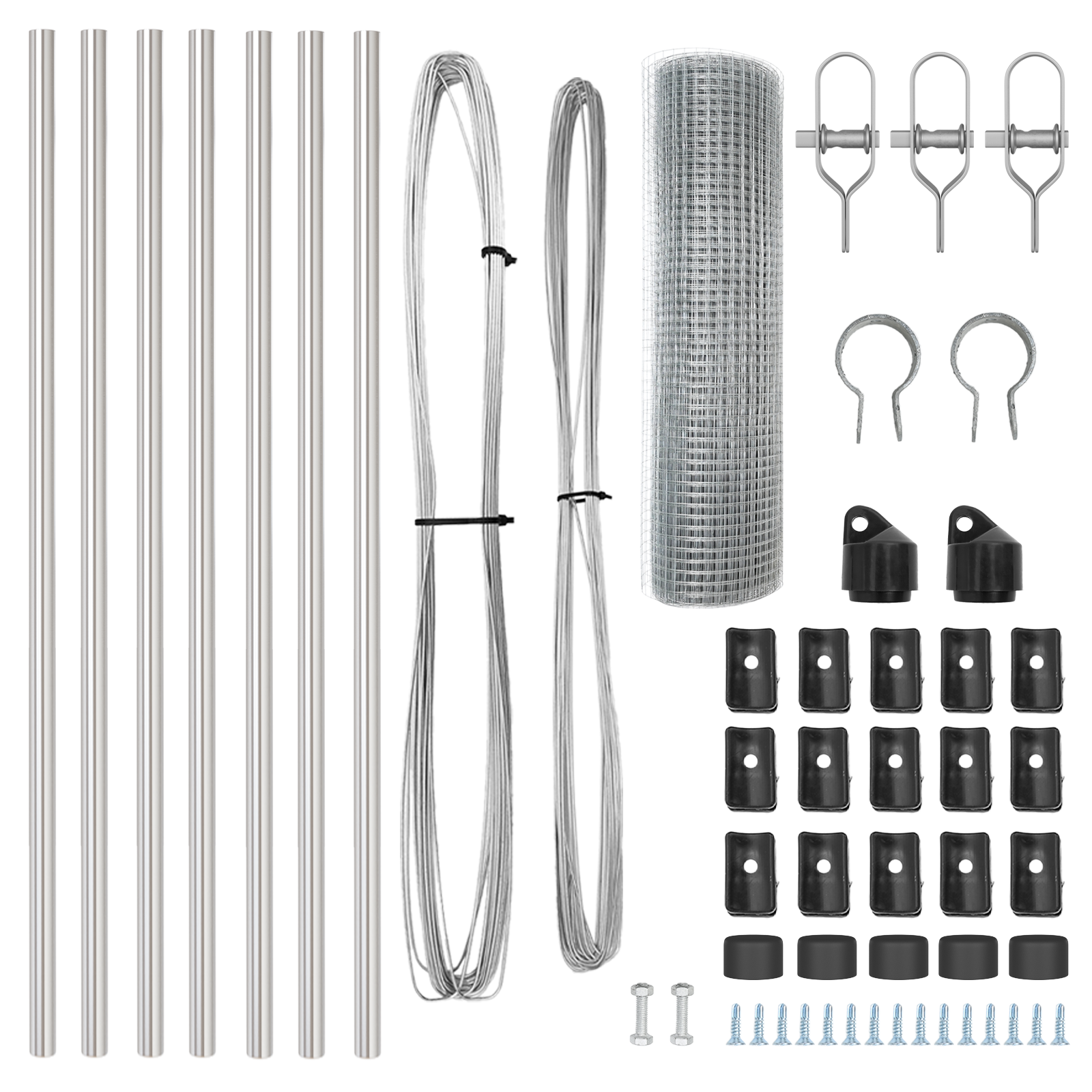 Welded Wire Fence with 7 Posts 0.6x10 m Galvanised Steel - Image 5