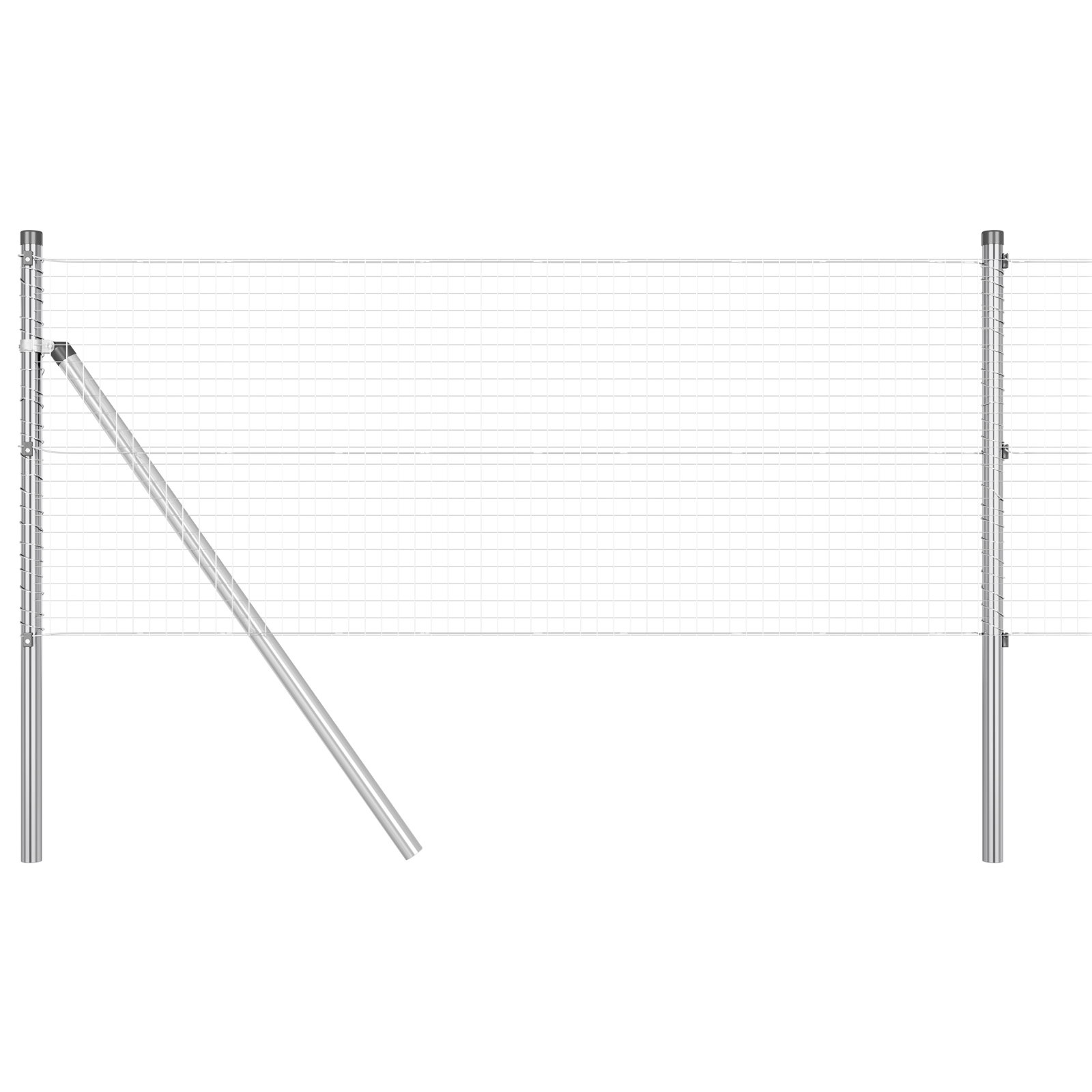 Welded Wire Fence with 7 Posts 0.6x10 m Galvanised Steel - Image 2