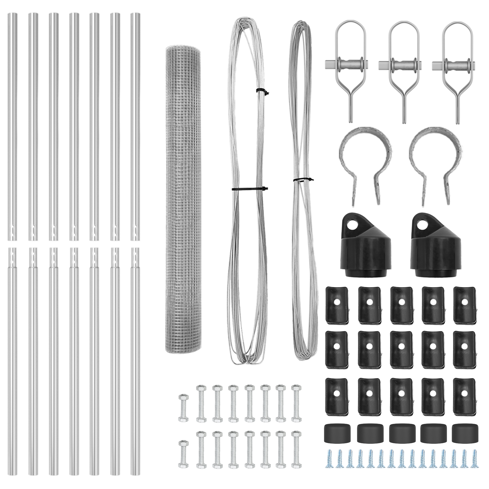 Fence Post Set Set of 2 Galvanised Steel 10 x 1 m Durable - Image 5