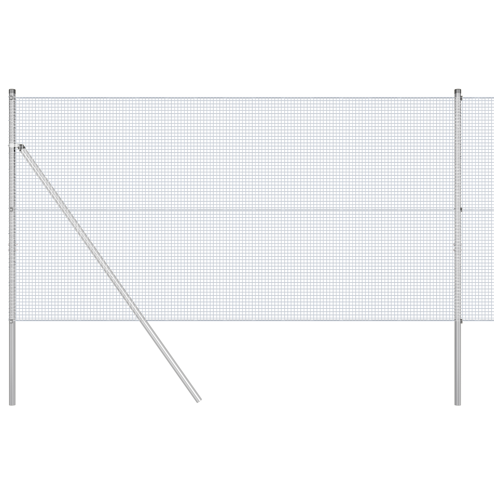 Welded Wire Fence with 7 Posts 1.4x10 m Galvanised Steel - Image 2