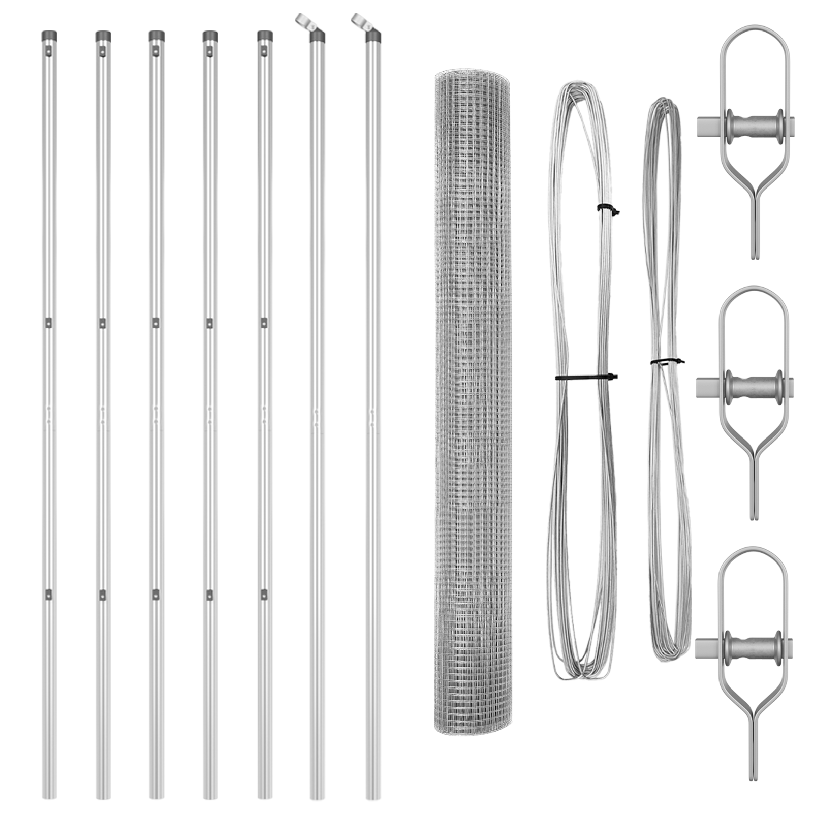Welded Wire Fence with 7 Posts 1.4x10 m Galvanised Steel - Image 4
