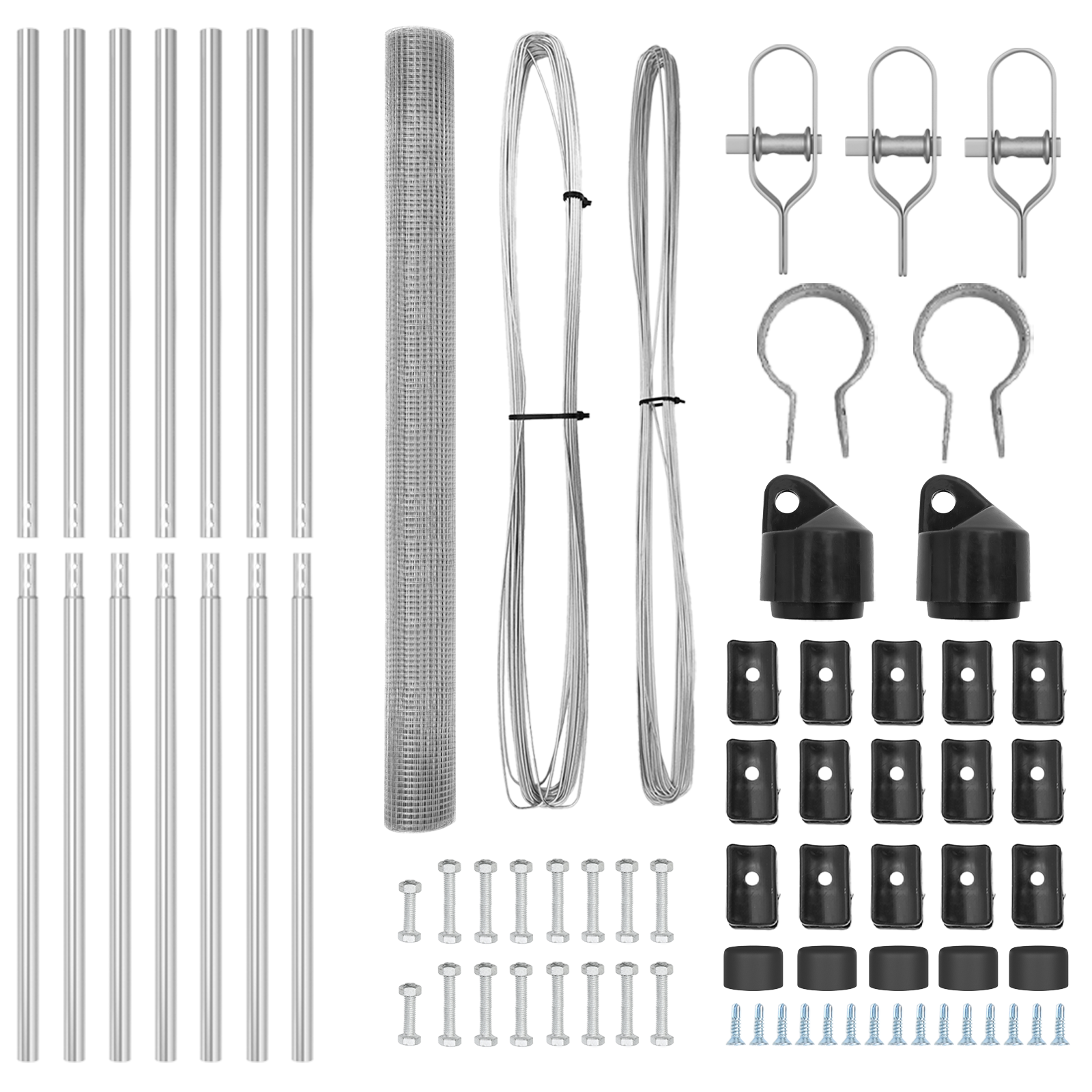 Fence Post Set Set of 2 Galvanised steel Galvanised steel wire mesh - Image 5