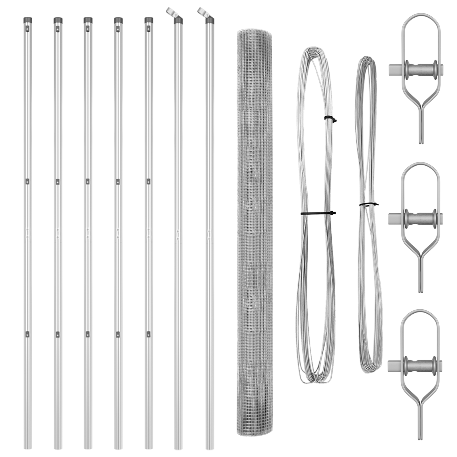 Welded Wire Fence with 7 Posts 1.6x10 m Galvanised Steel - Image 4