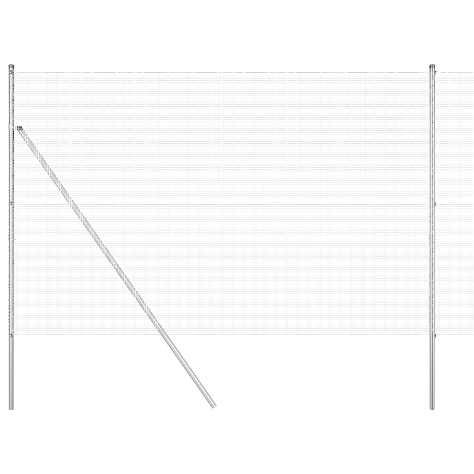 Welded Wire Fence with 7 Posts 1.6x10 m Galvanised Steel - Image 2