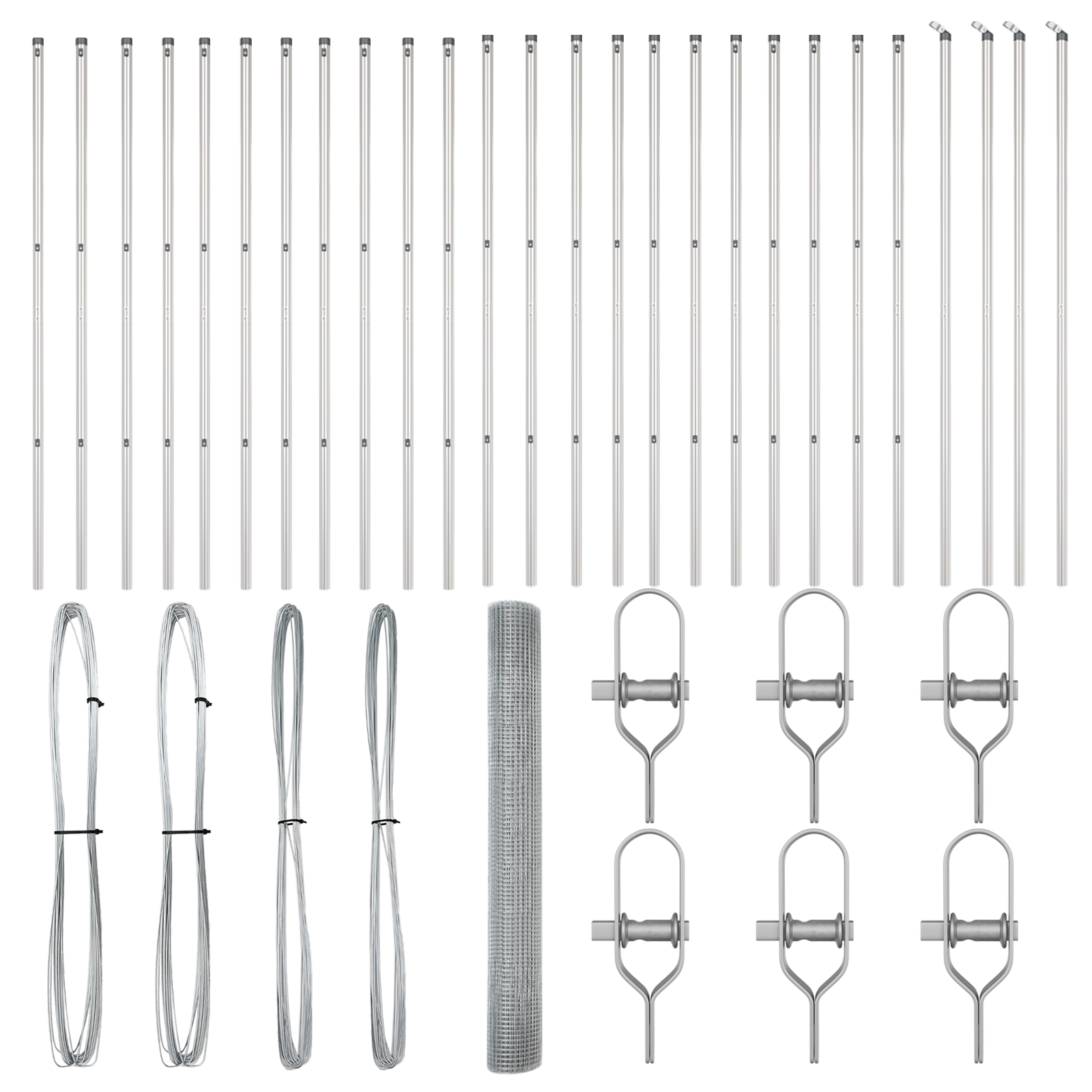 Welded Wire Fence with 13 Posts 1x100 m Galvanised Steel - Image 4