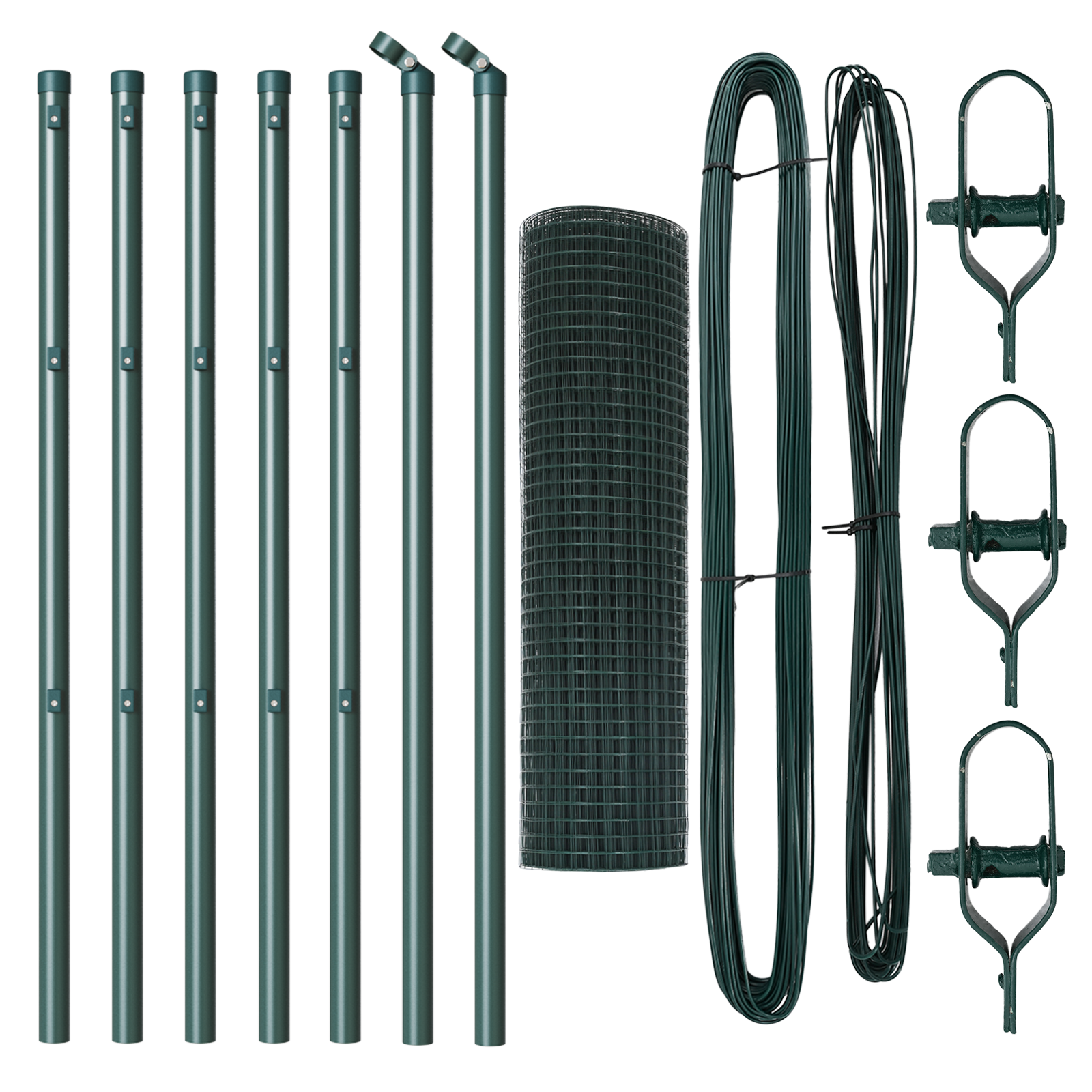 Welded Wire Fence with 7 Posts Green 0.6x10 m Steel - Image 4