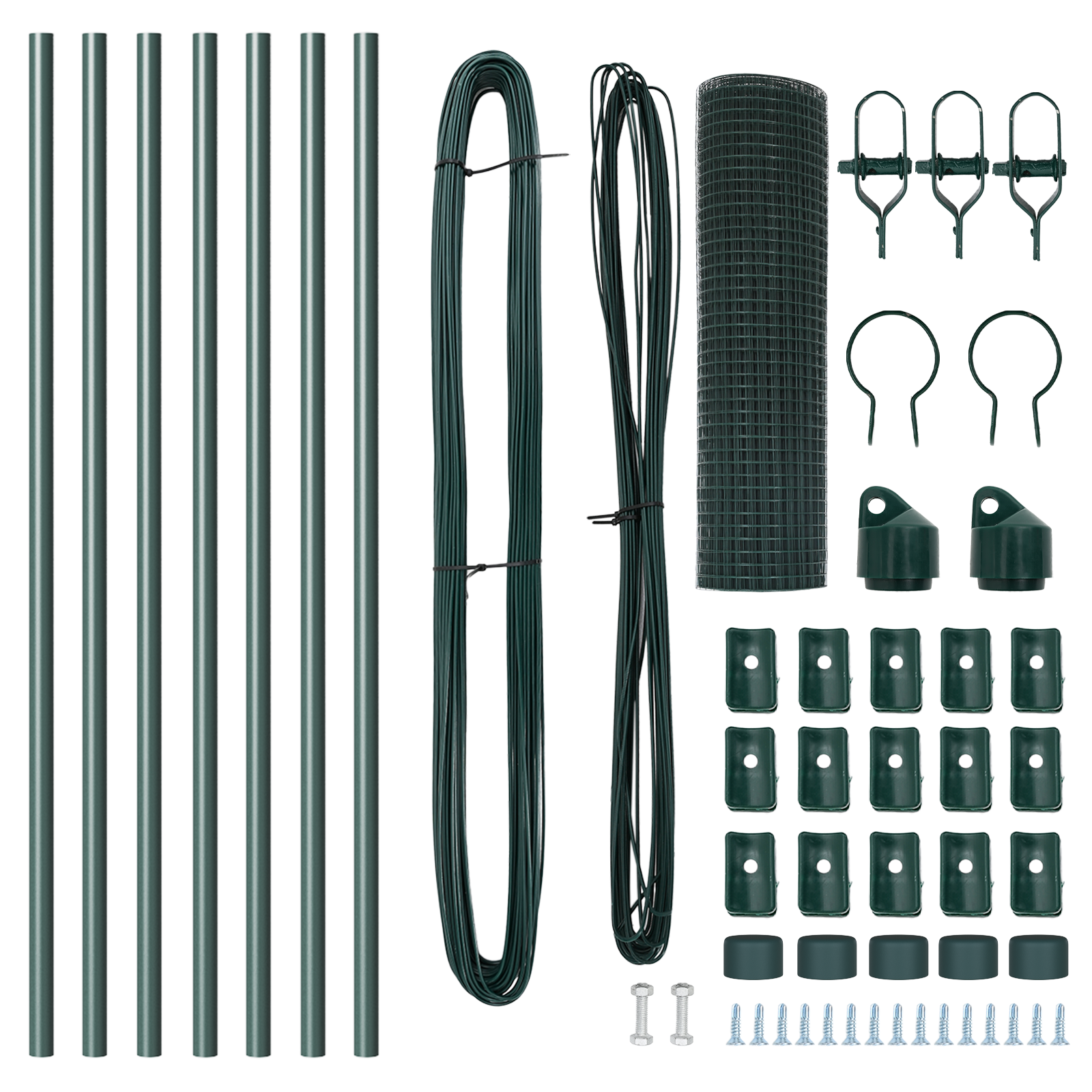 Welded Wire Fence with 7 Posts Green 0.6x10 m Steel - Image 5