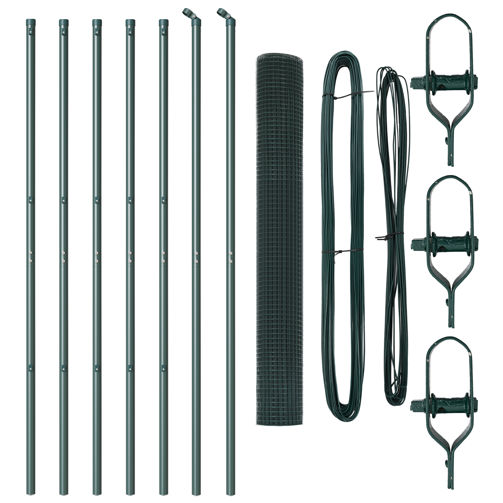 Welded Wire Fence with 7 Posts Green 1.2x10 m Steel - Image 4