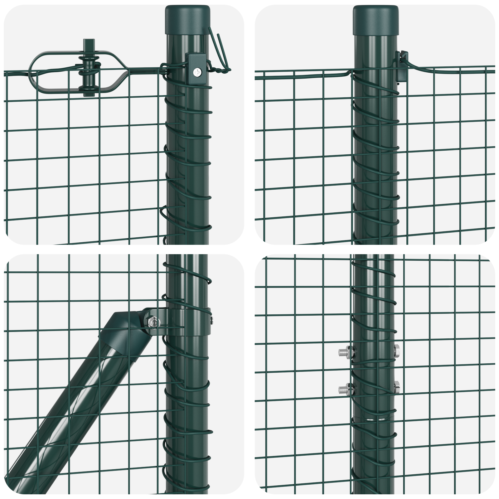 Welded Wire Fence with 7 Posts Green 1.2x10 m Steel - Image 7