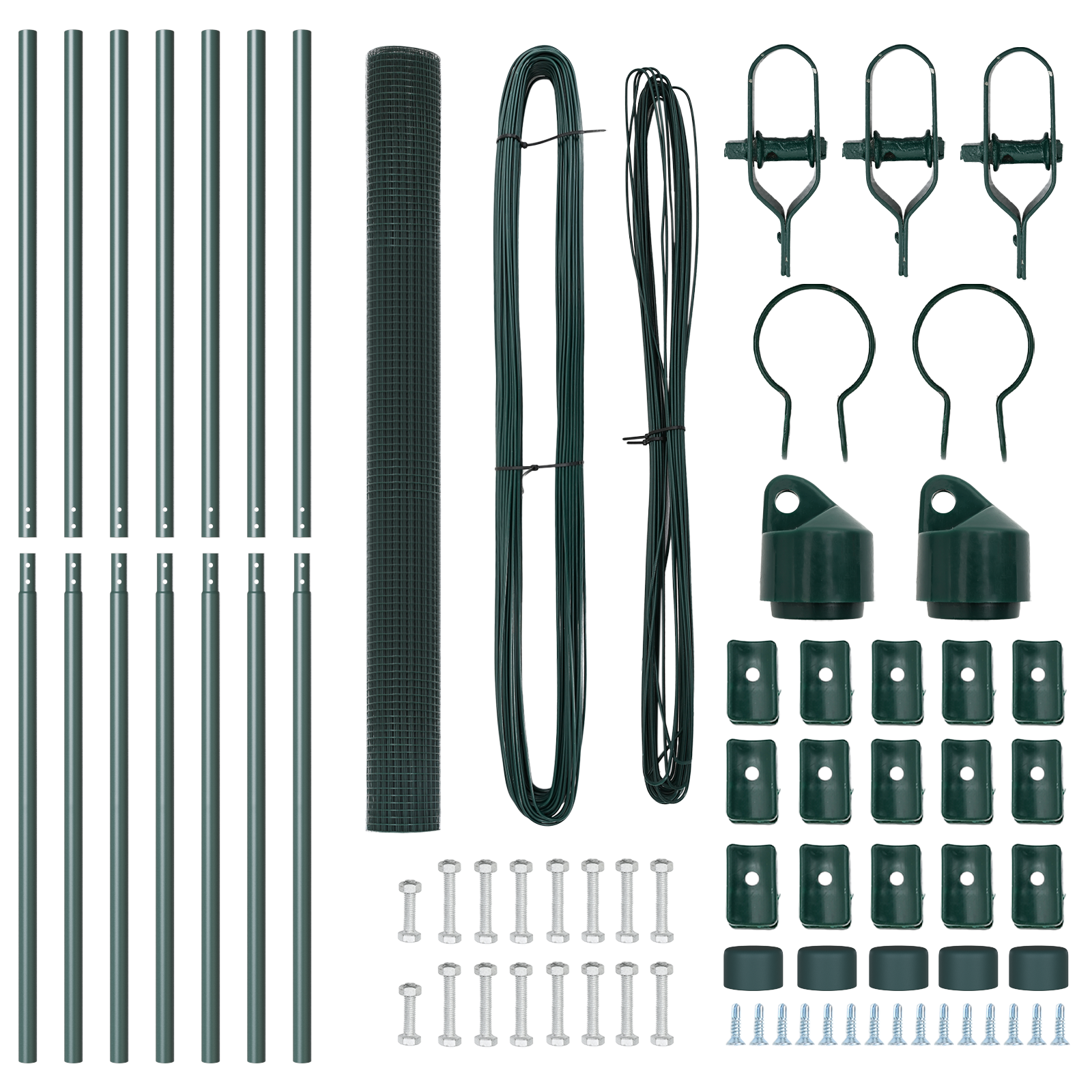 Welded Wire Fence with 7 Posts Green 1.5x10 m Steel - Image 5