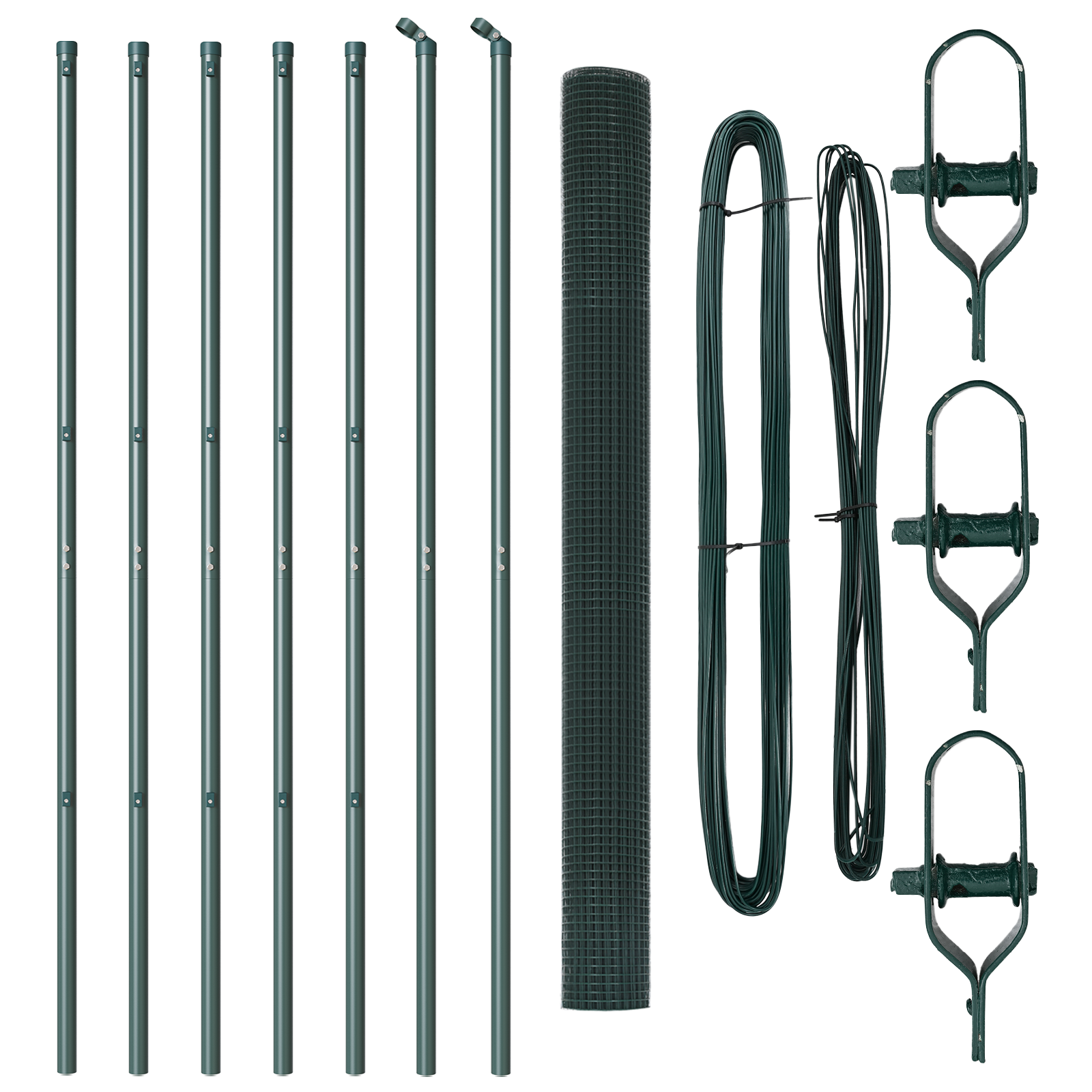 Welded Wire Fence with 7 Posts Green 1.5x10 m Steel - Image 4