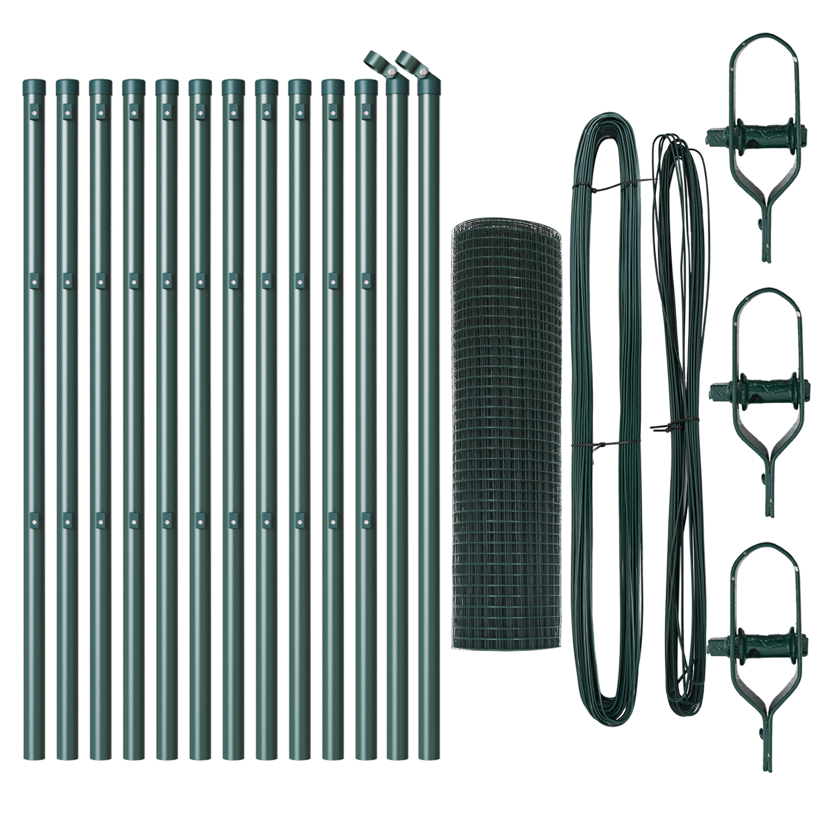 Welded Wire Fence with 13 Posts Green 0.8x25 m Steel - Image 4