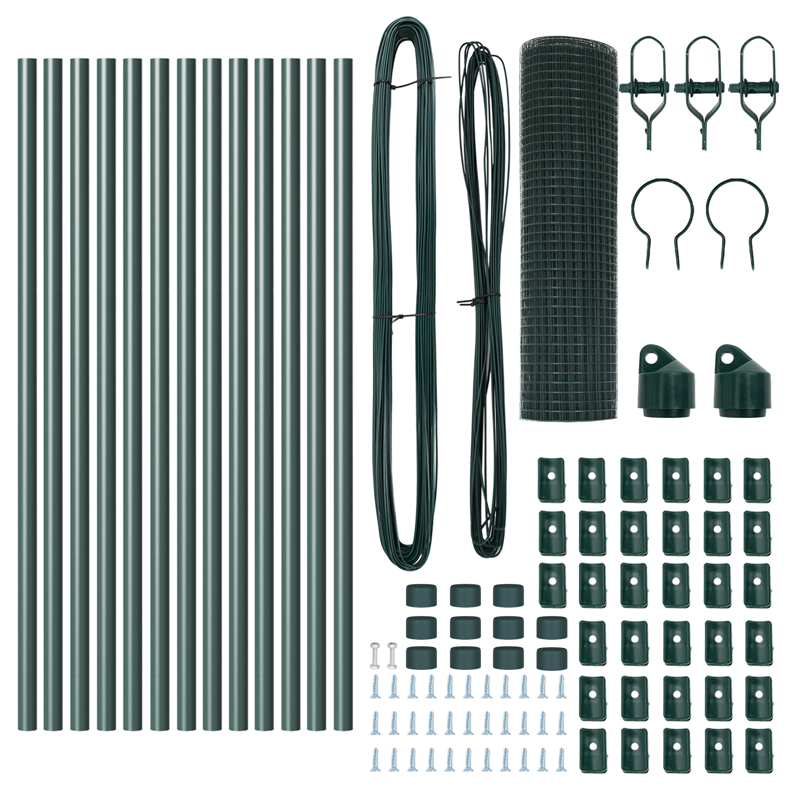 Welded Wire Fence with 13 Posts Green 0.8x25 m Steel - Image 5