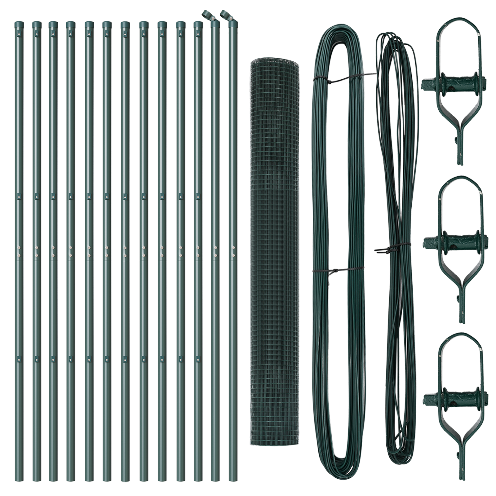 Welded Wire Fence with 13 Posts Green 1.4x25 m Steel - Image 4