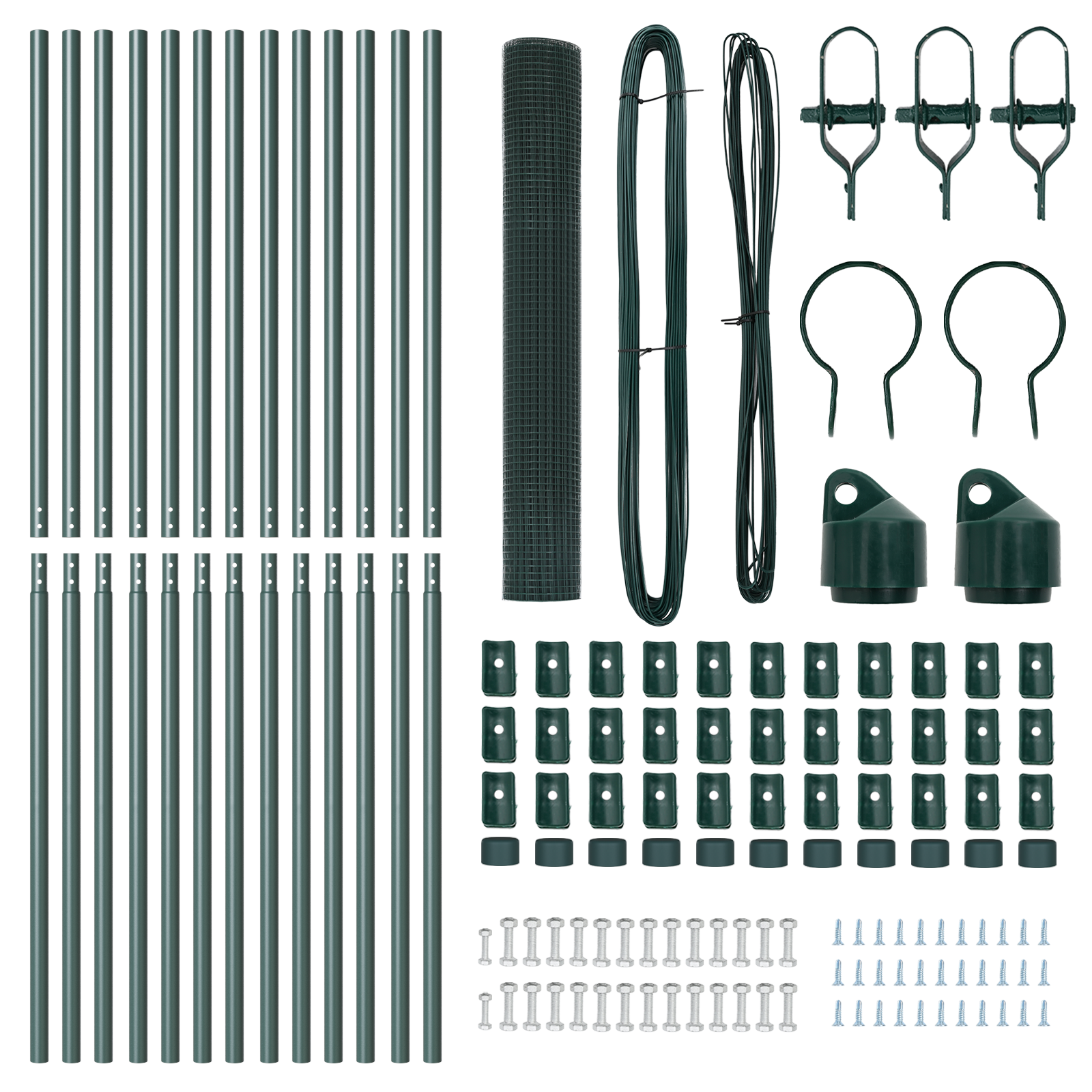 Welded Wire Fence with 13 Posts Green 1.4x25 m Steel - Image 5