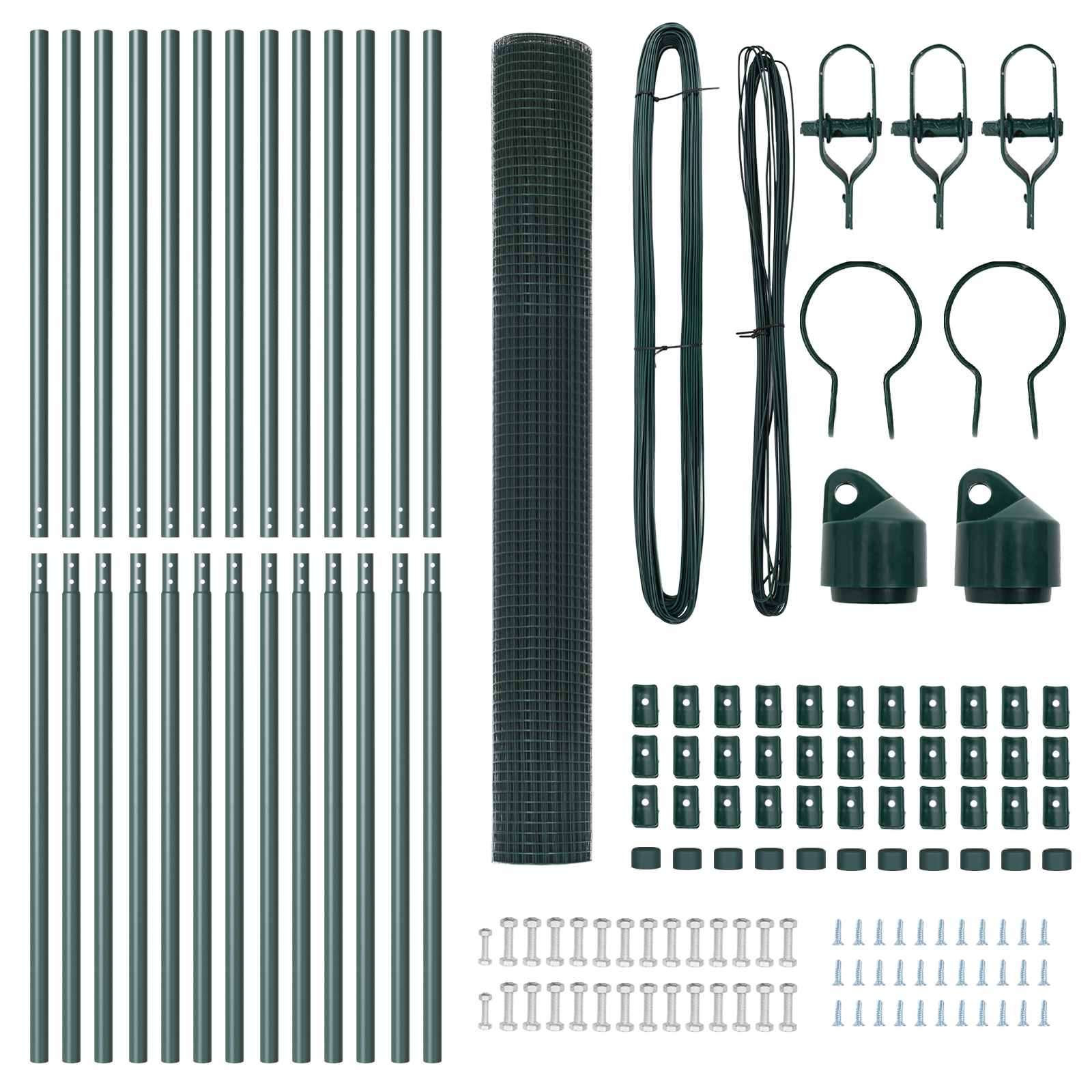Fence Post Set Set of 2 Green Powder-Coated Steel 25 x 1.5 m - Image 5