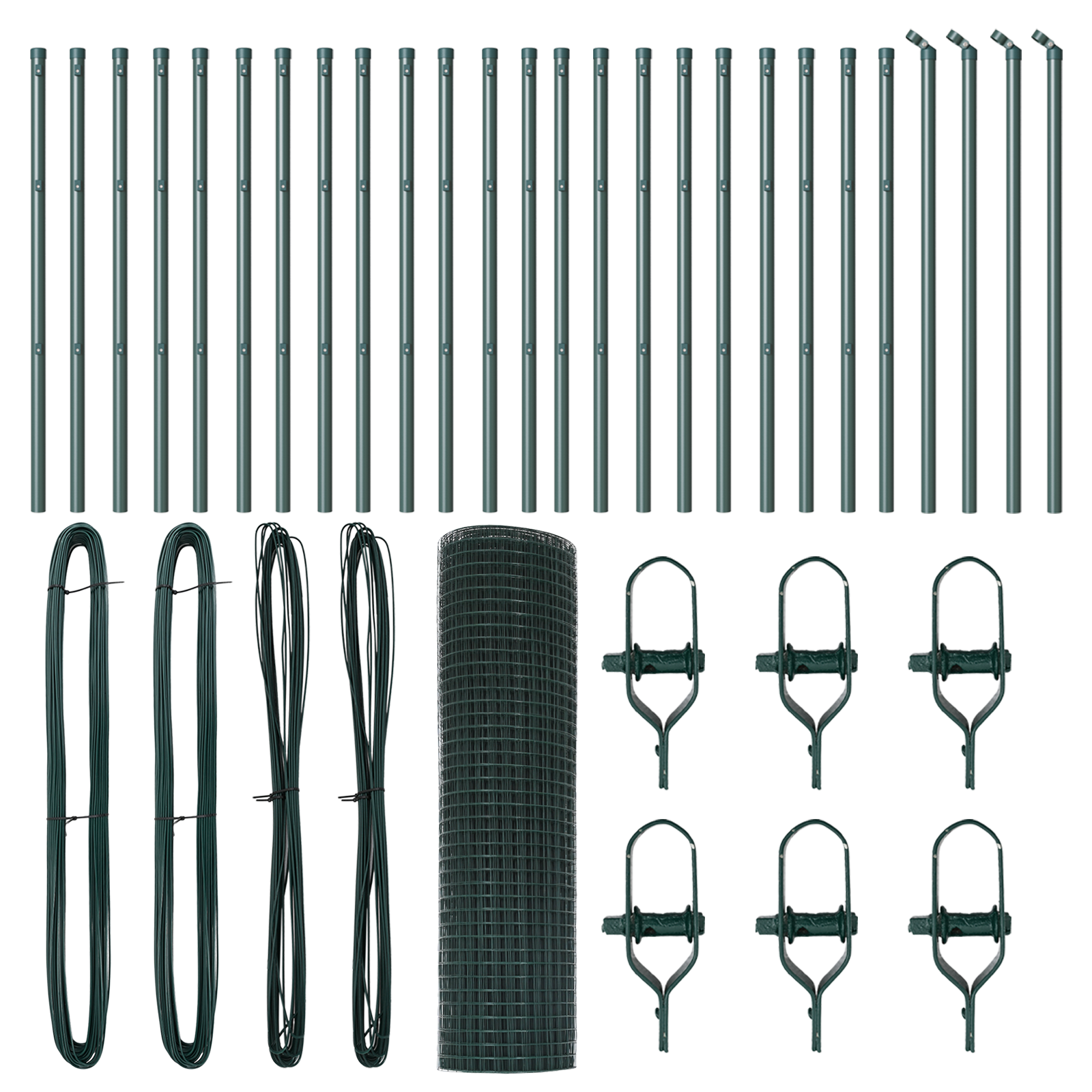 Welded Wire Fence with 13 Posts Green 0,4x50 m Steel - Image 4