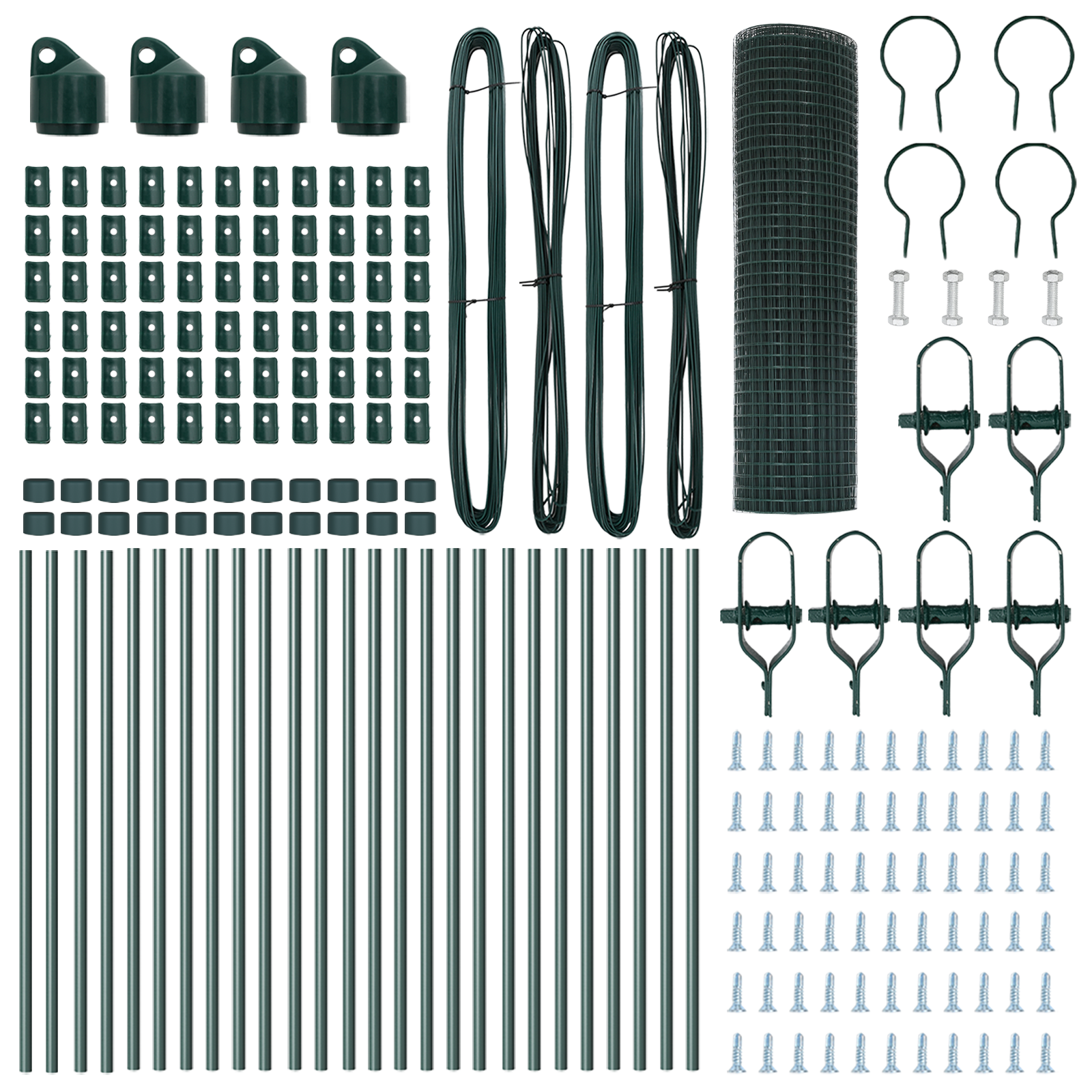 Welded Wire Fence with 13 Posts Green 0.4x50 m Steel - Image 5