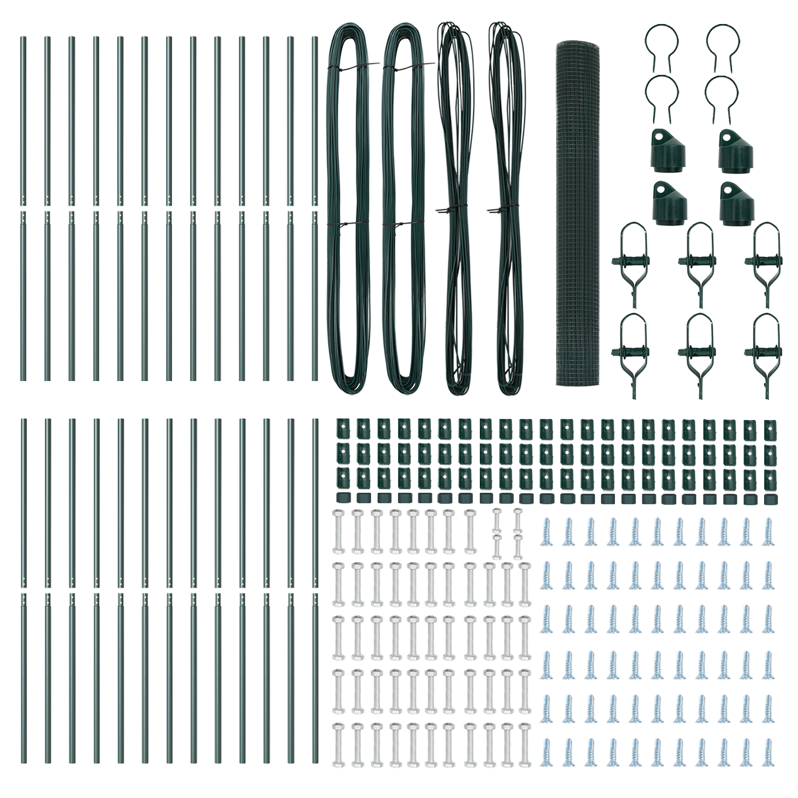 Welded Wire Fence with 13 Posts Green 1x50 m Steel - Image 5