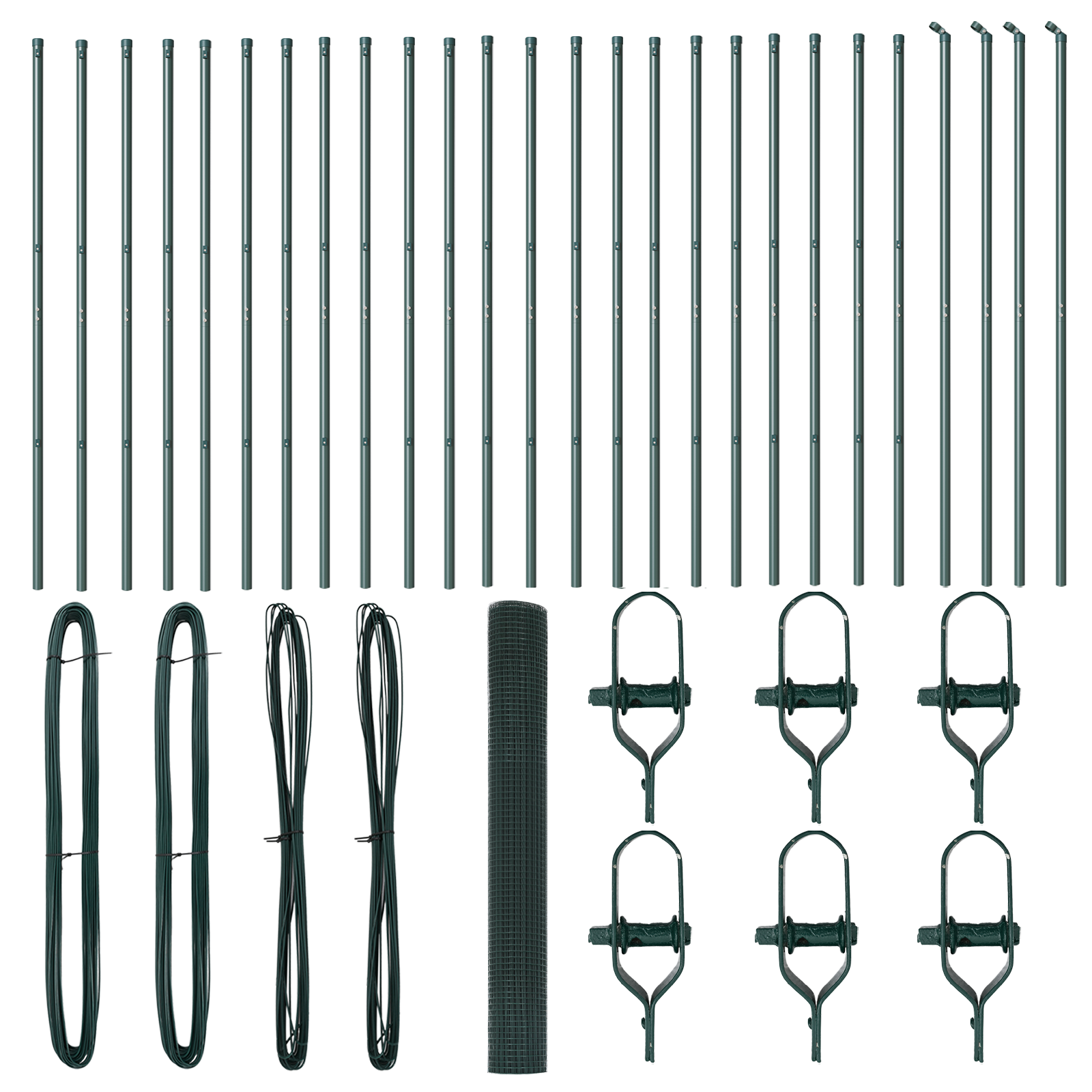 Welded Wire Fence with 13 Posts Green 1x50 m Steel - Image 4