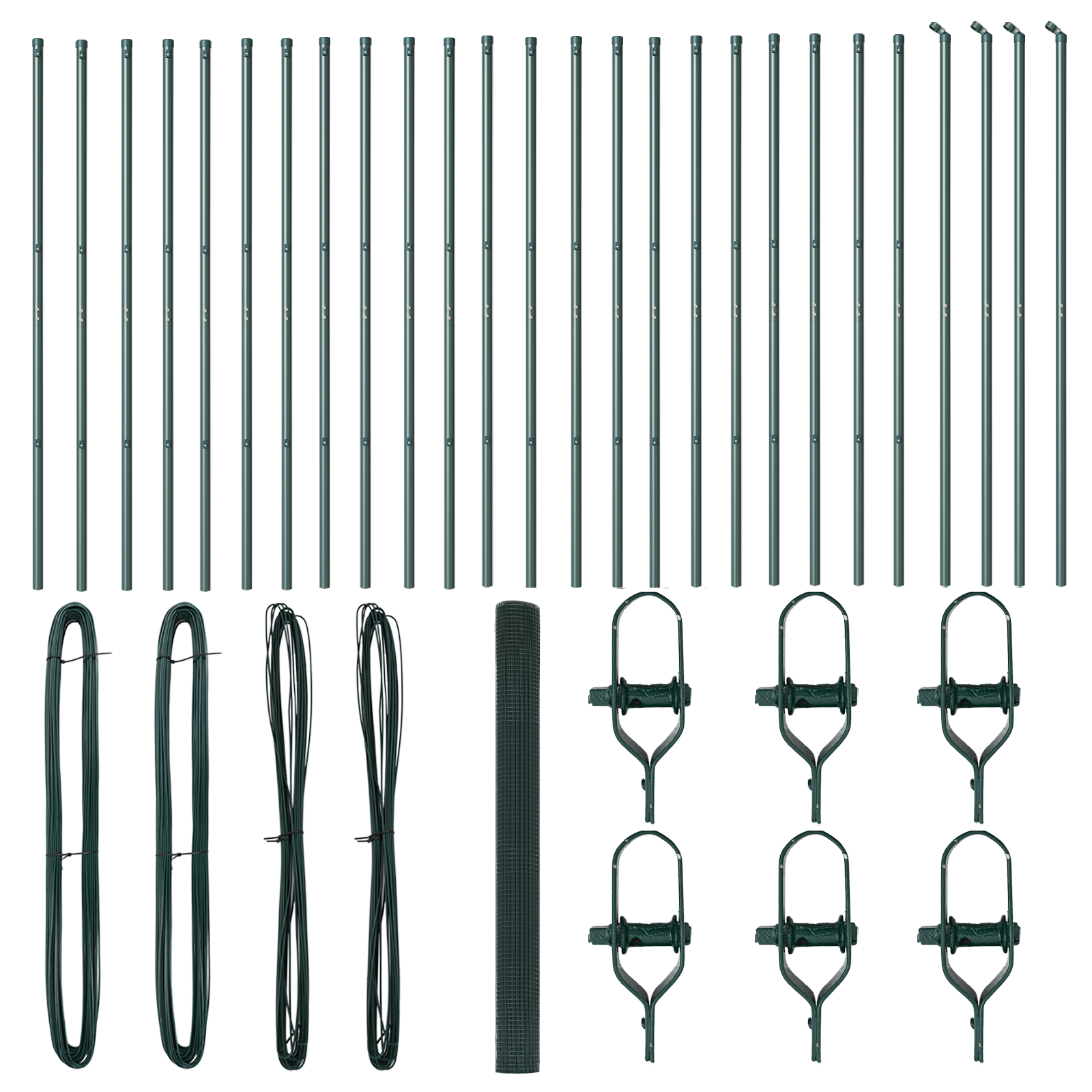 Welded Wire Fence with 13 Posts Green 1.5x50 m Steel - Image 4