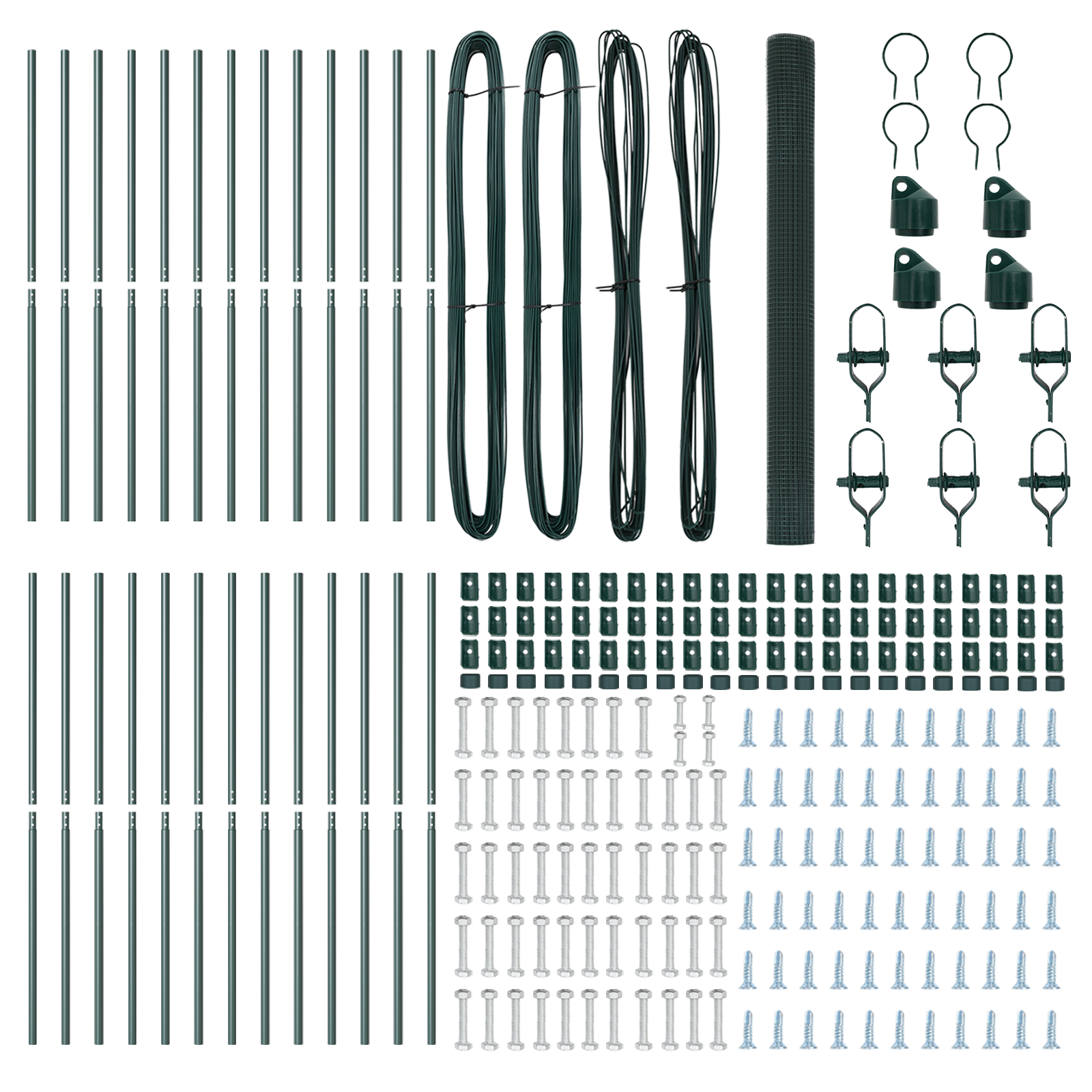 Welded Wire Fence with 13 Posts Green 1.5x50 m Steel - Image 5