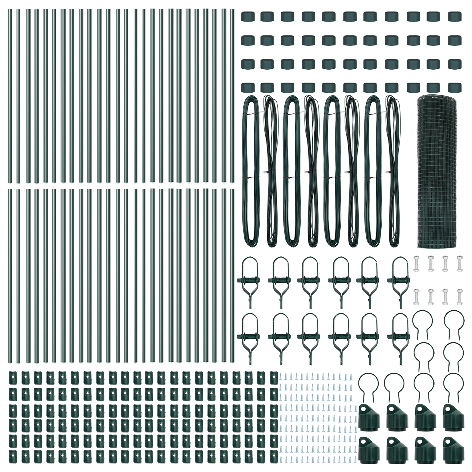 Welded Wire Fence with 13 Posts Green 0.4x100 m Steel - Image 5