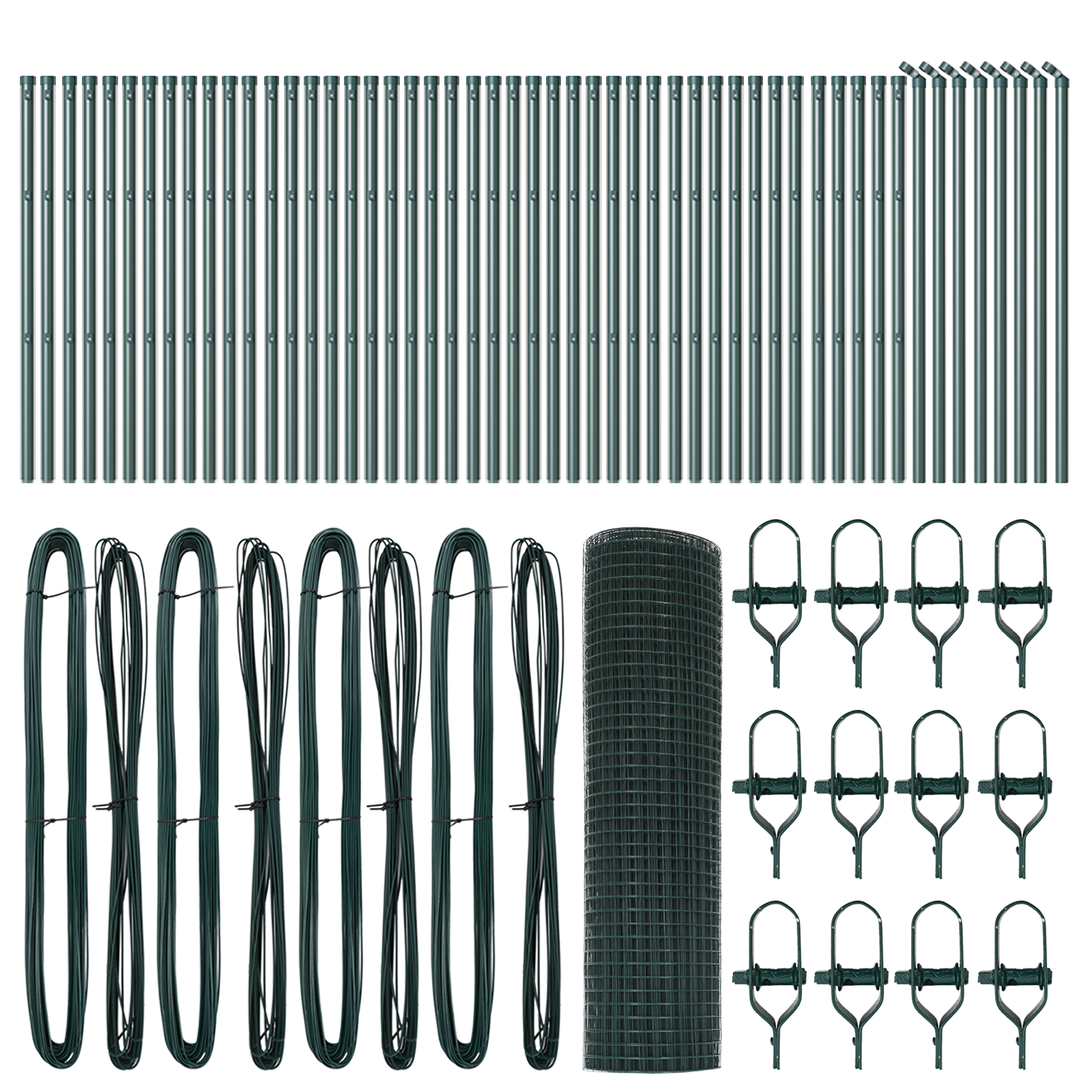Welded Wire Fence with 13 Posts Green 0.8x100 m Steel - Image 4