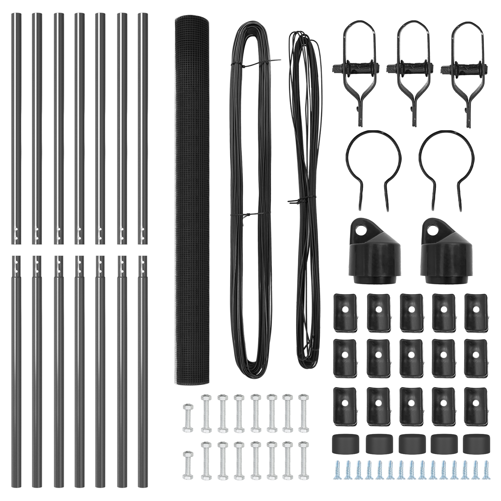 Welded Wire Fence with 7 Posts Grey 1.6x10 m Steel - Image 5