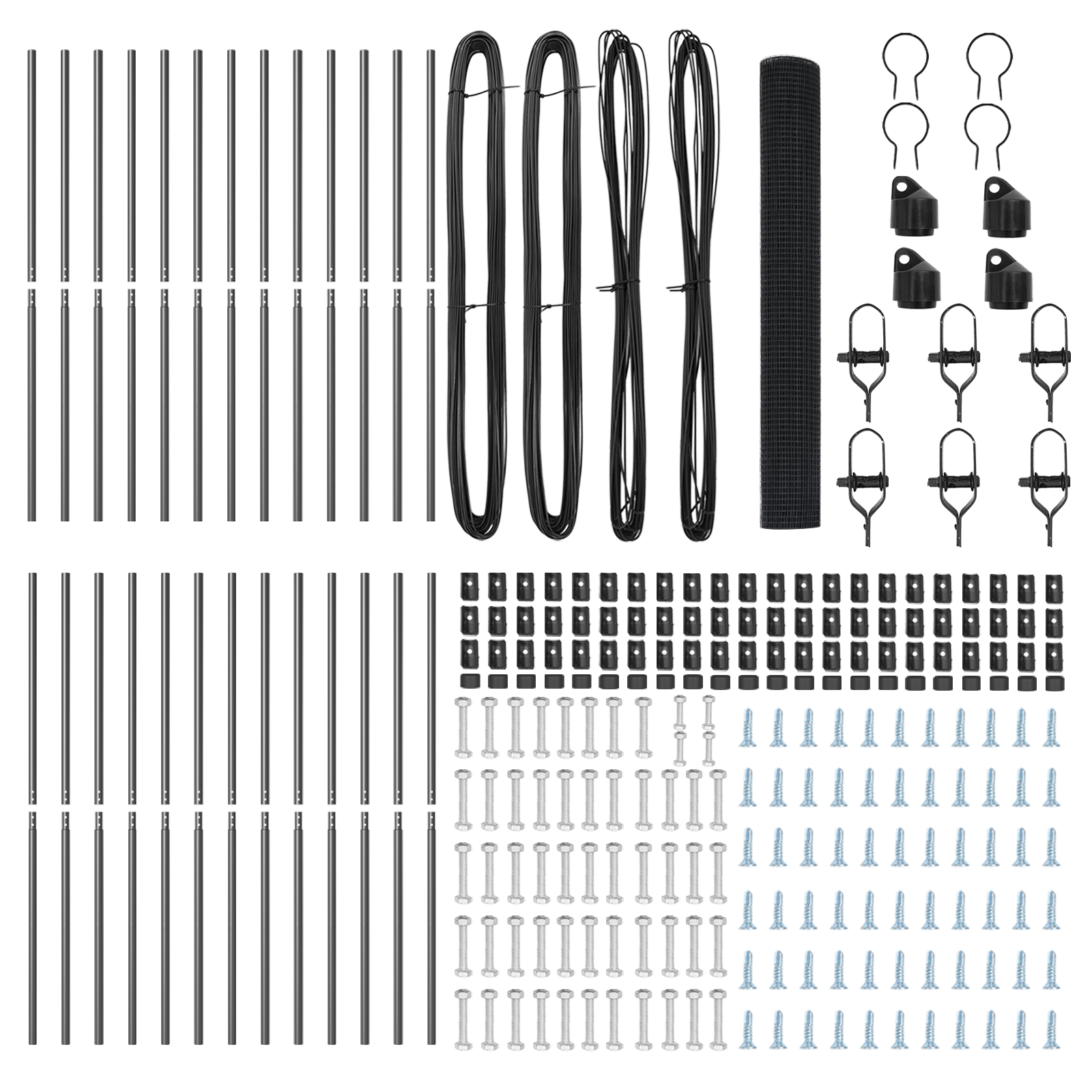 Welded Wire Fence with 13 Posts Grey 1x50 m Steel - Image 5