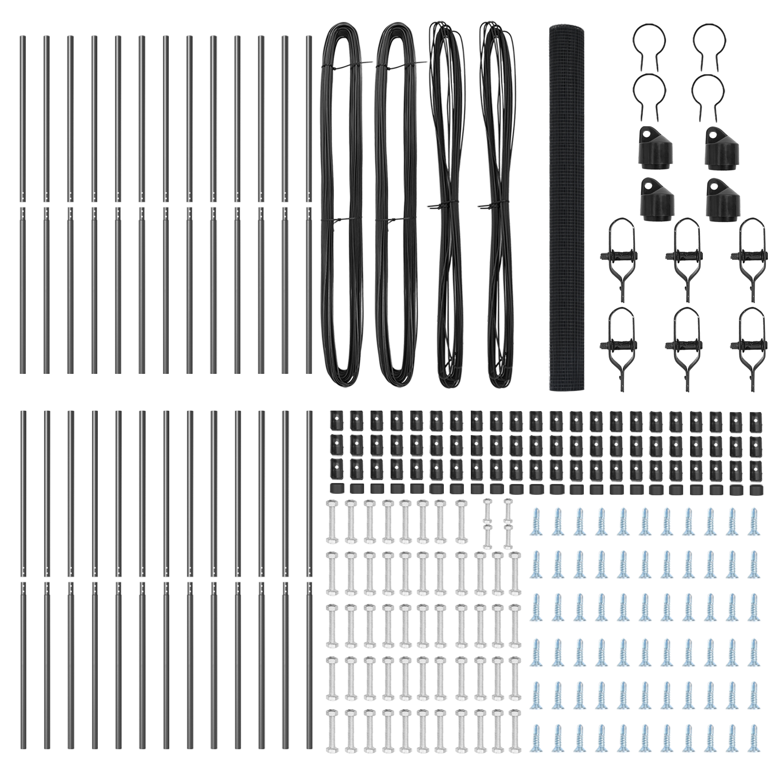 Welded Wire Fence with 7 Posts Grey 1.4x50 m Steel - Image 5