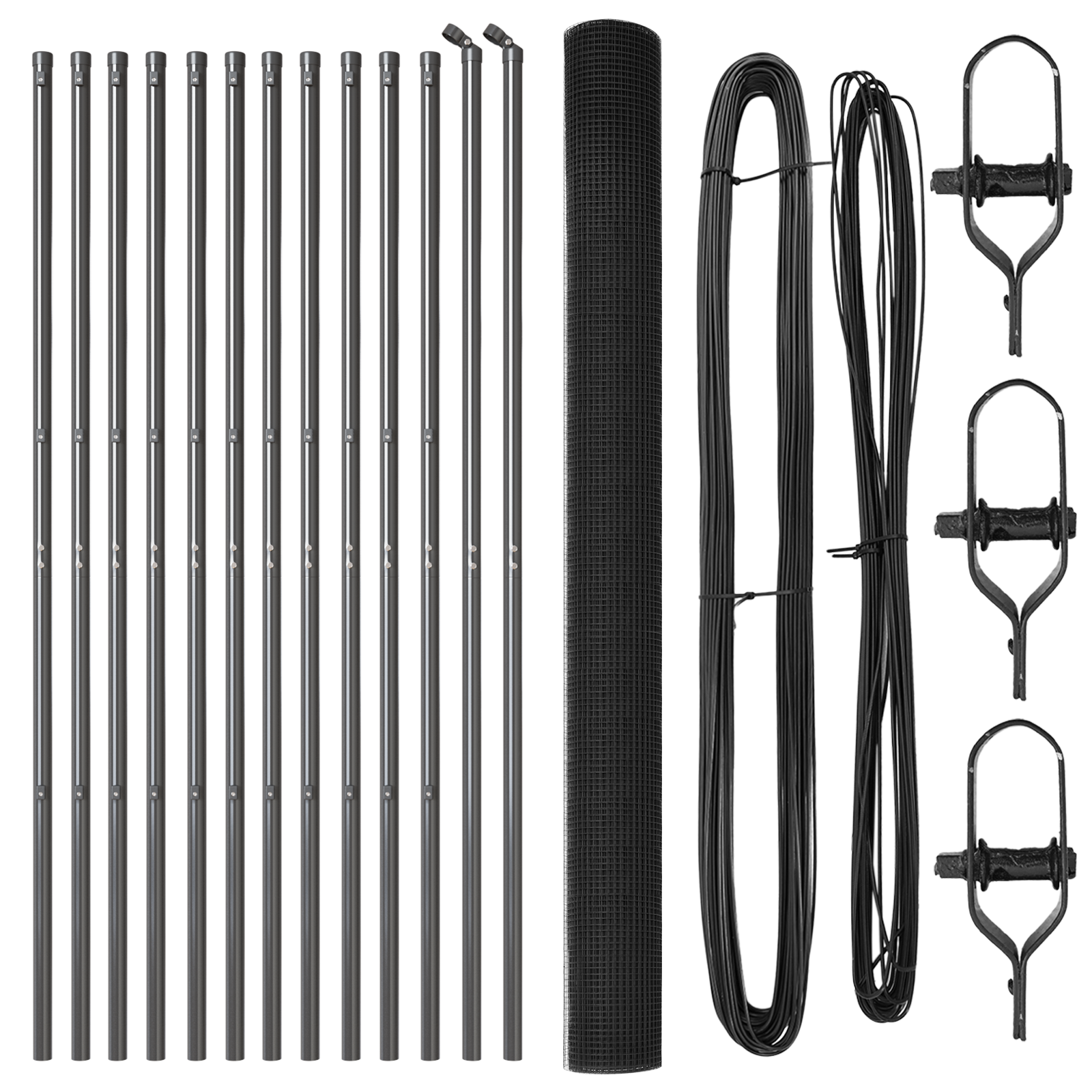 Welded Wire Fence with 7 Posts Grey 1.4x50 m Steel - Image 4