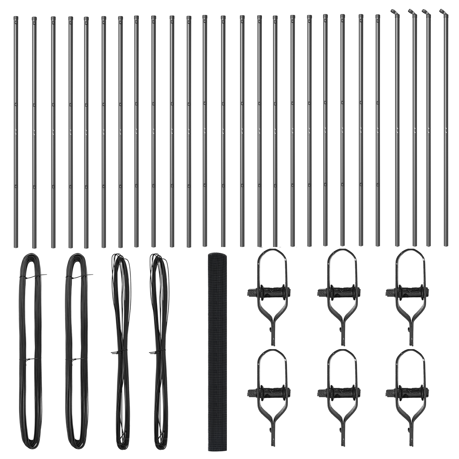 Welded Wire Fence with 13 Posts Grey 1.5x50 m Steel - Image 4