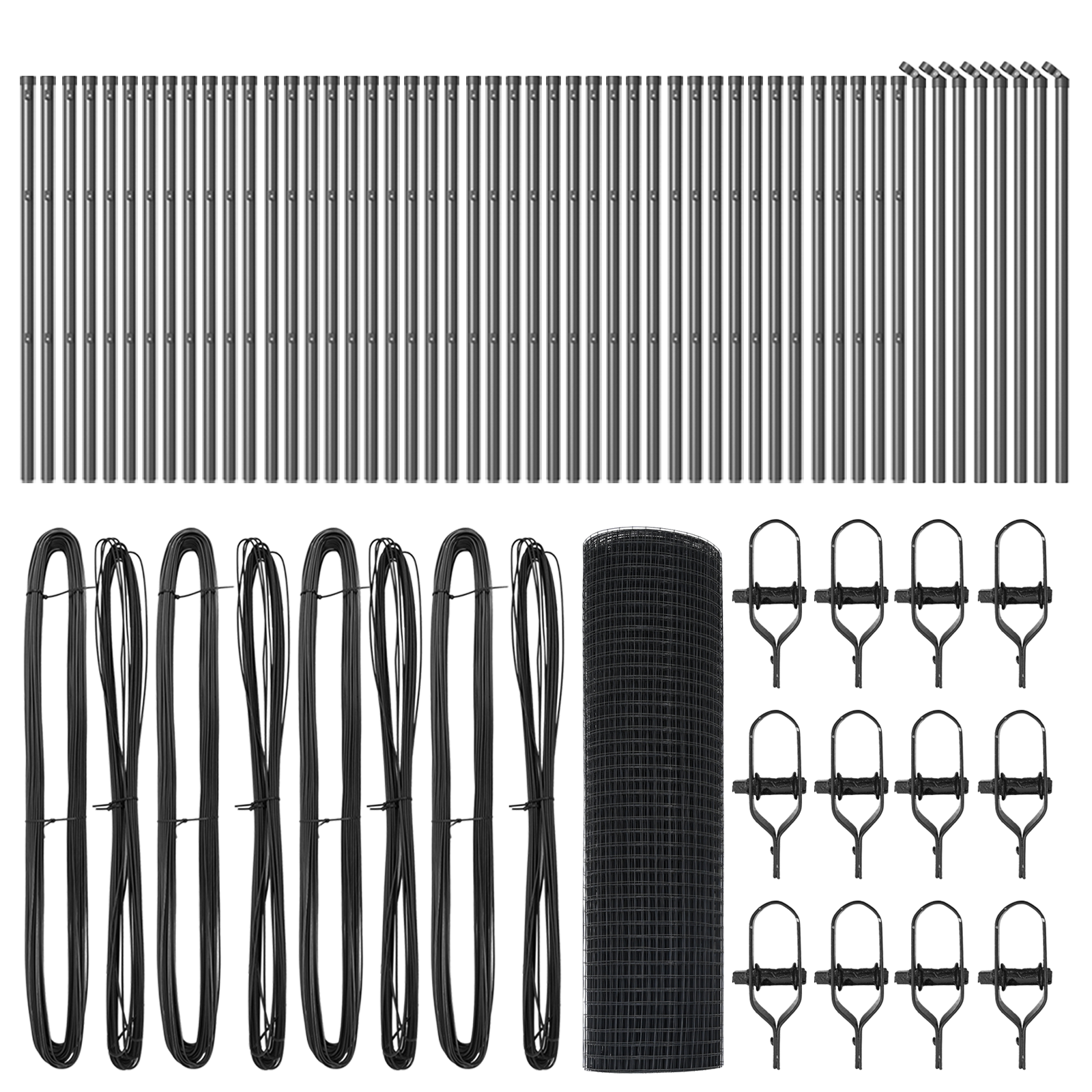 Welded Wire Fence with 13 Posts Grey 0.4x100 m Steel - Image 4