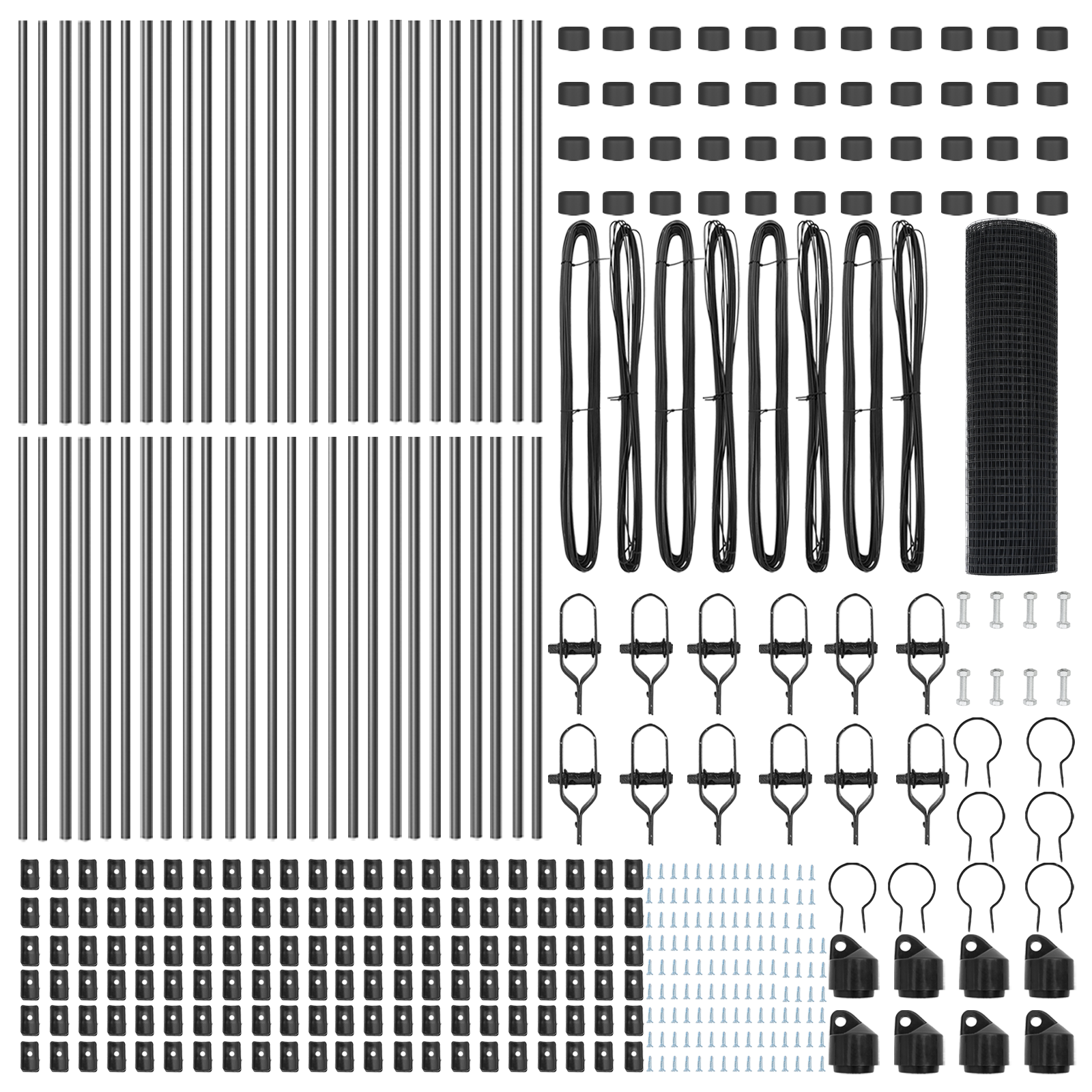 Welded Wire Fence with 7 Posts Grey 0.4x100 m Steel - Image 5