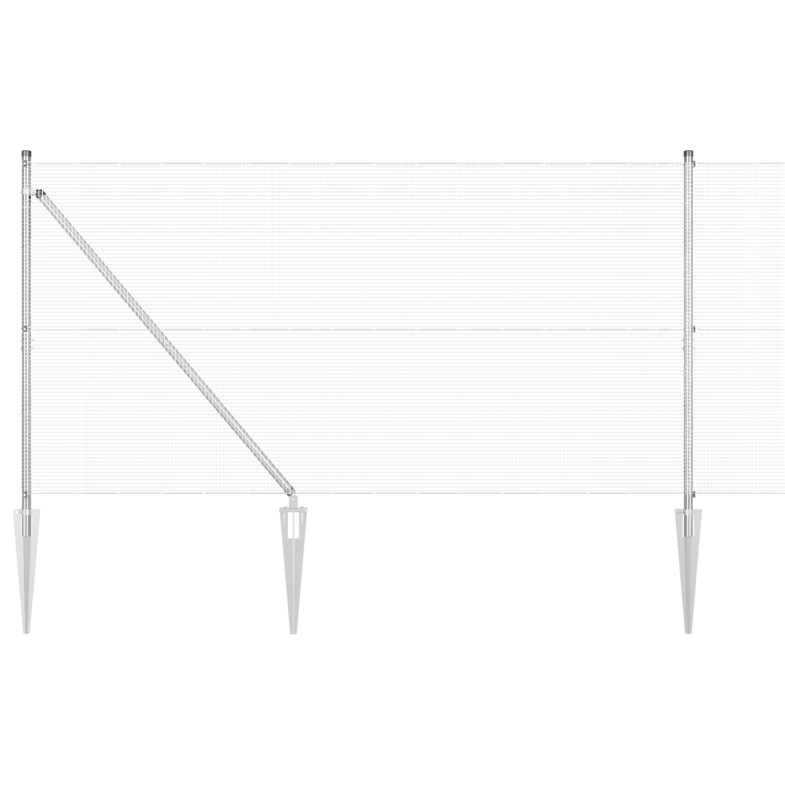 Welded Wire Fence with 7 Spike Posts 1.2x10 m Galvanised Steel - Image 2