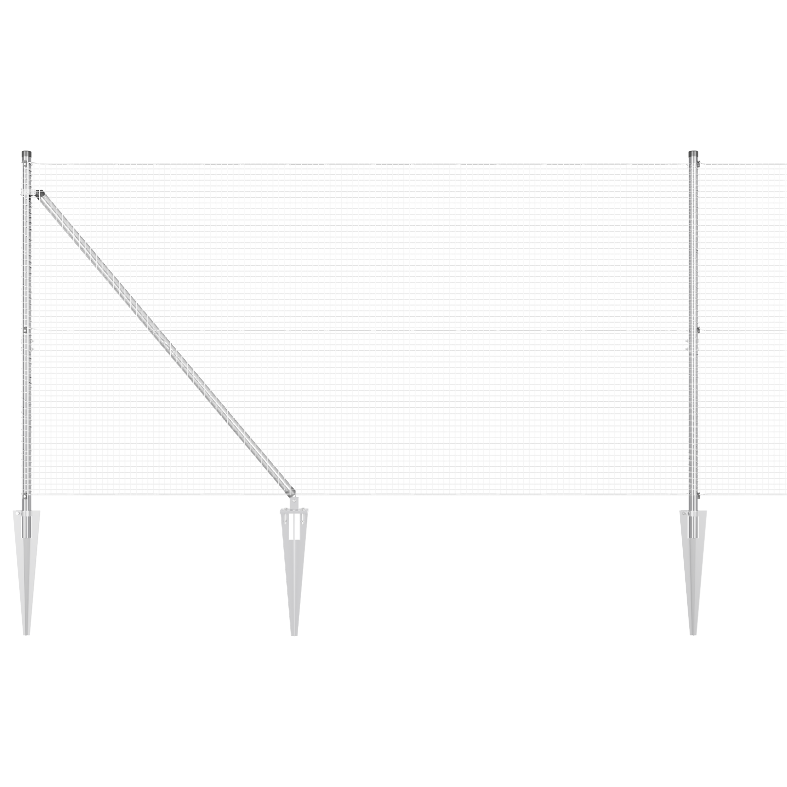 Welded Wire Fence with 7 Spike Posts 1.2x10 m Galvanised Steel - Image 2