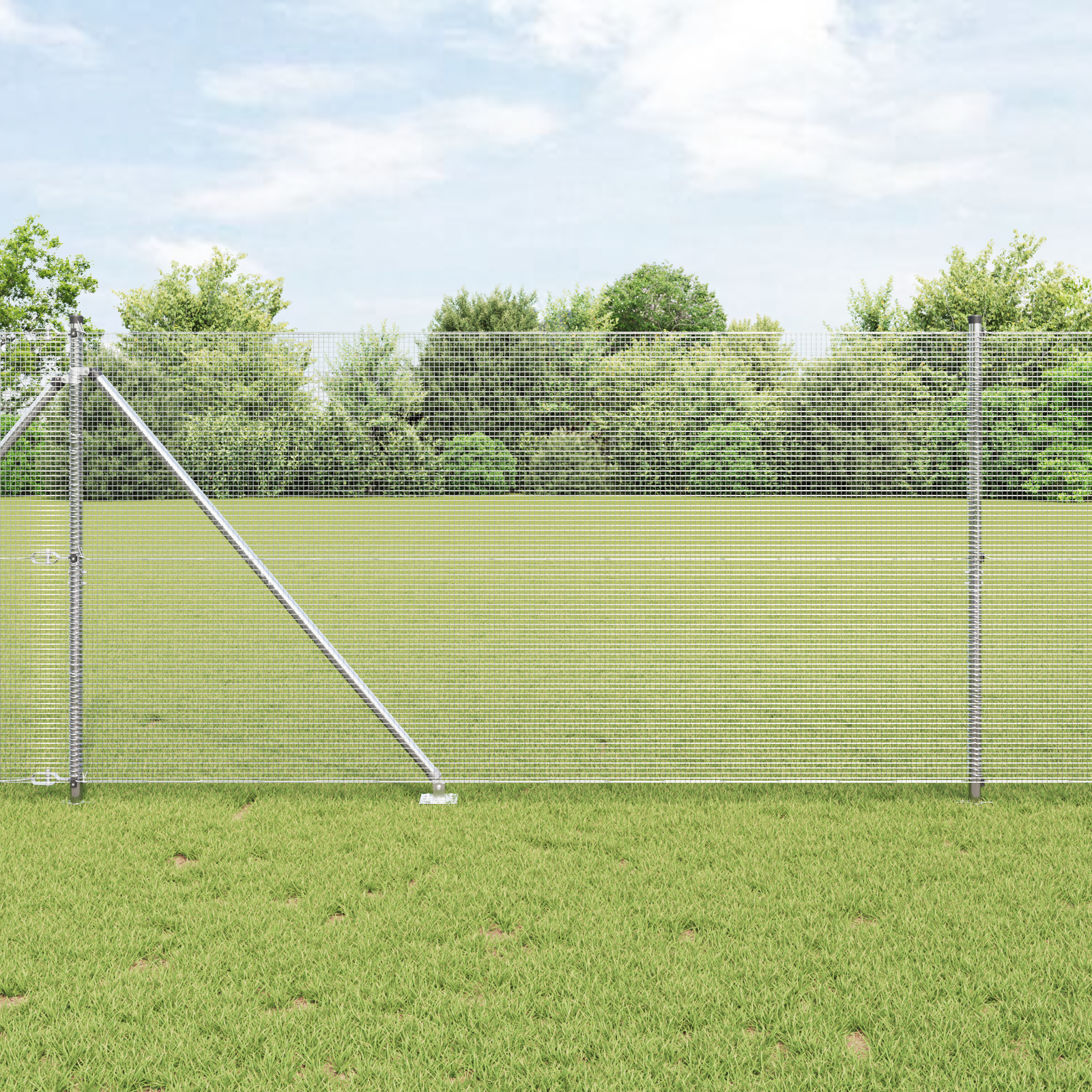 Welded Wire Fence with 7 Spike Posts 10 x 1.4 m Galvanised Steel